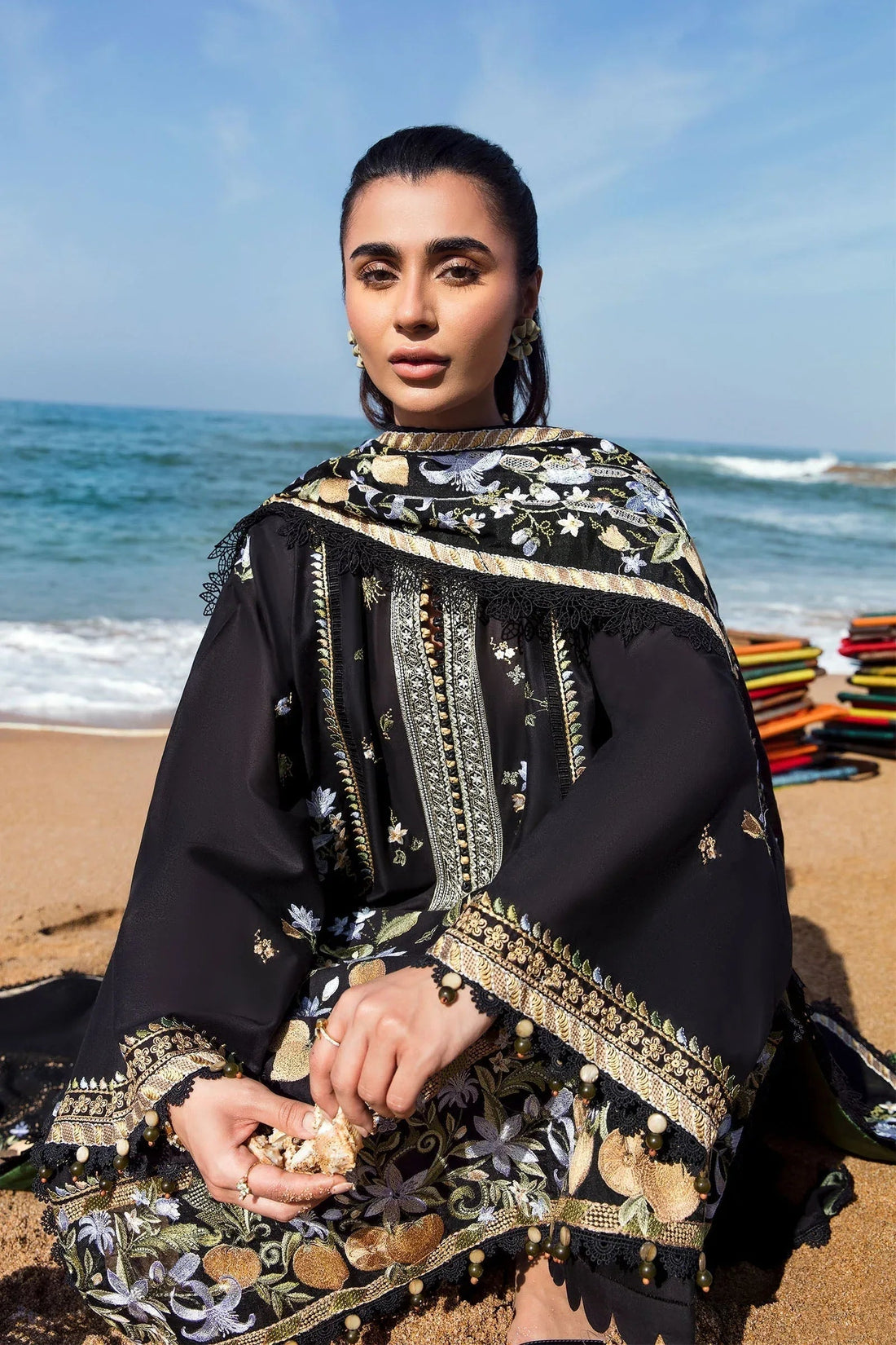 ZAHA LUXURY LAWN LEYA (ZL23-07 B) - Aqsa Fabrics