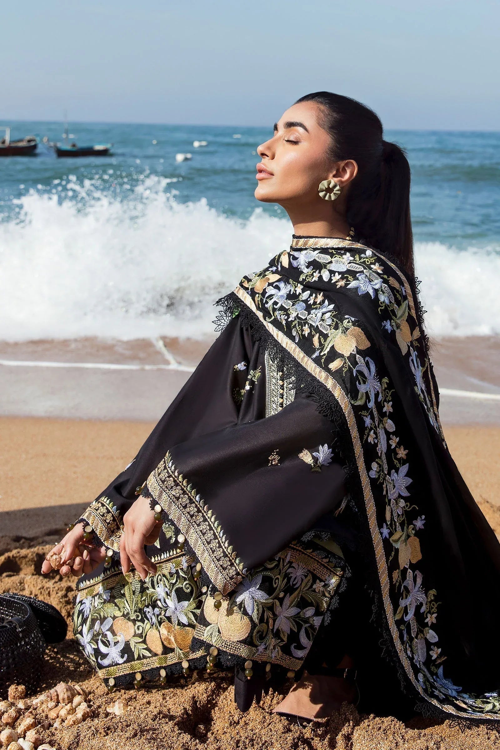 ZAHA LUXURY LAWN LEYA (ZL23-07 B) - Aqsa Fabrics