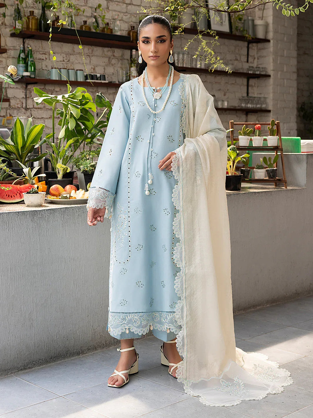 Izel | Meadow Muse Embroidered Lawn 25 | ZARELLE - Aqsa Fabrics