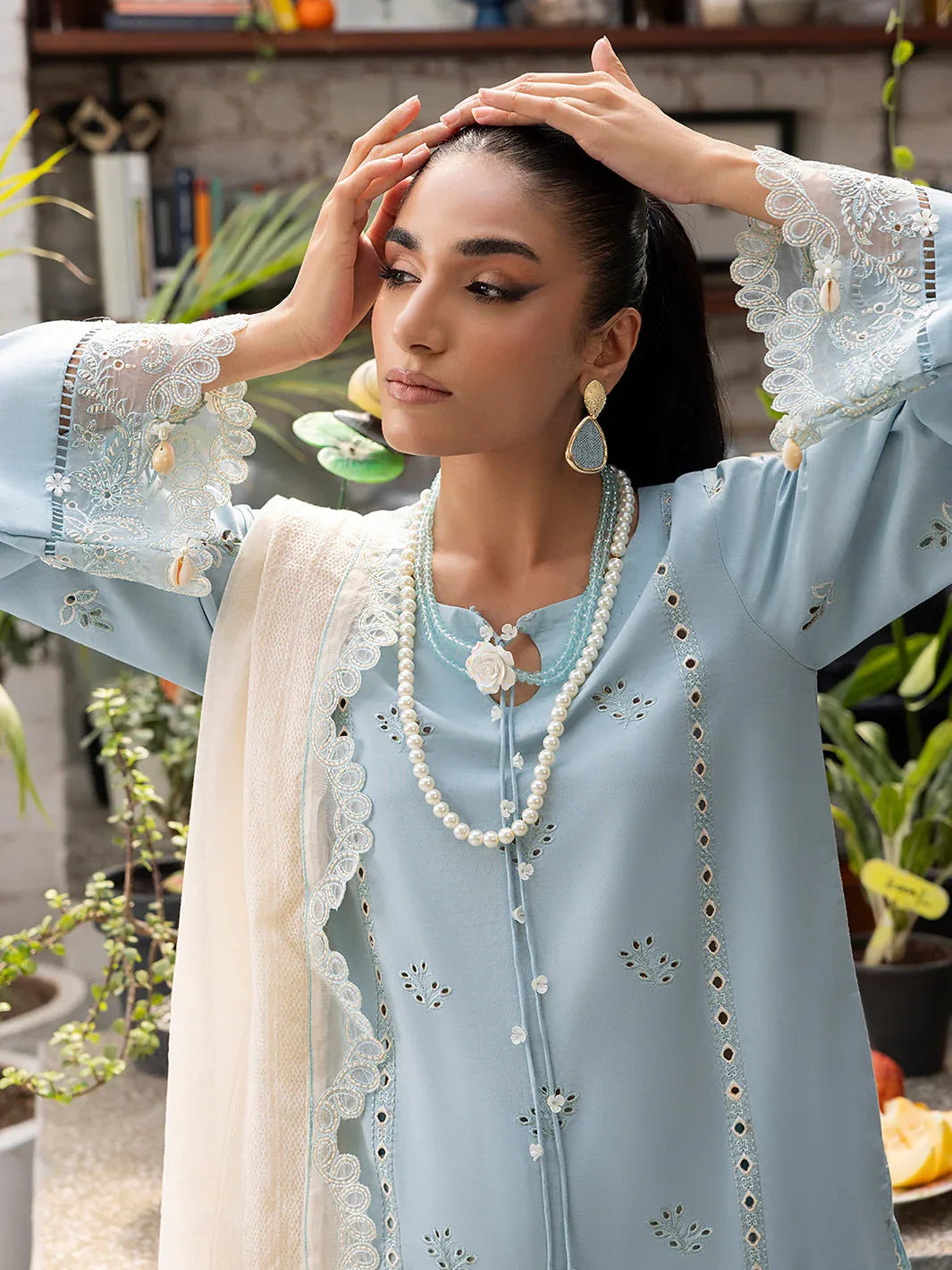 Izel | Meadow Muse Embroidered Lawn 25 | ZARELLE - Aqsa Fabrics