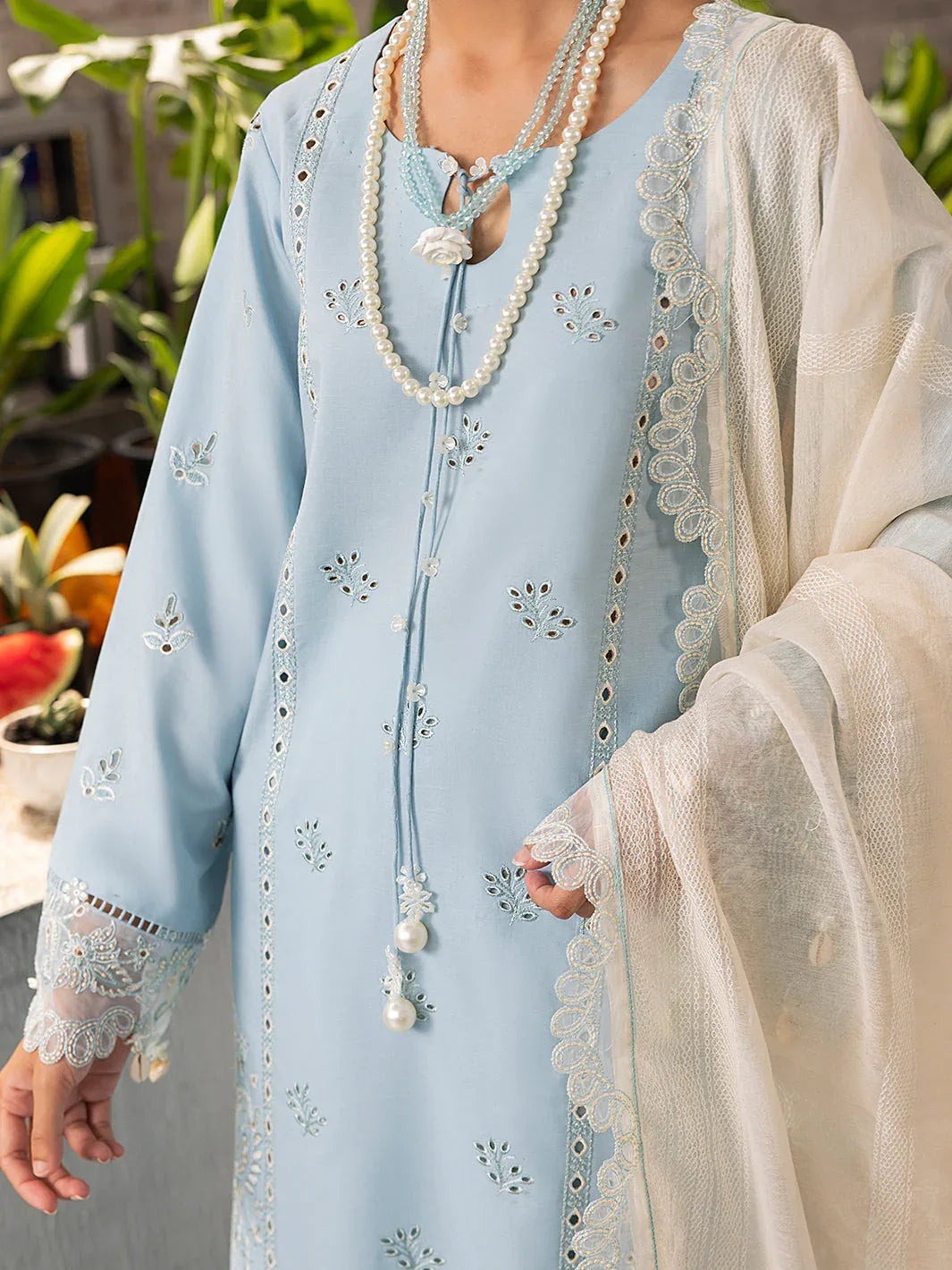 Izel | Meadow Muse Embroidered Lawn 25 | ZARELLE - Aqsa Fabrics