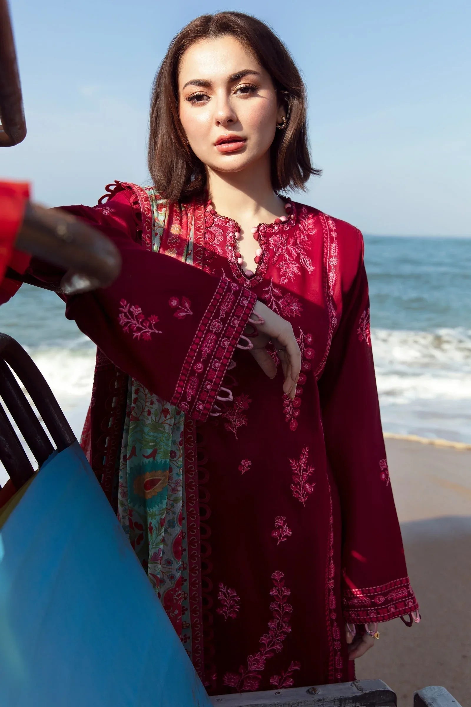 Zaha | Embroidered Lawn Collection | EIRA (ZL23-10 B) - Aqsa Fabrics
