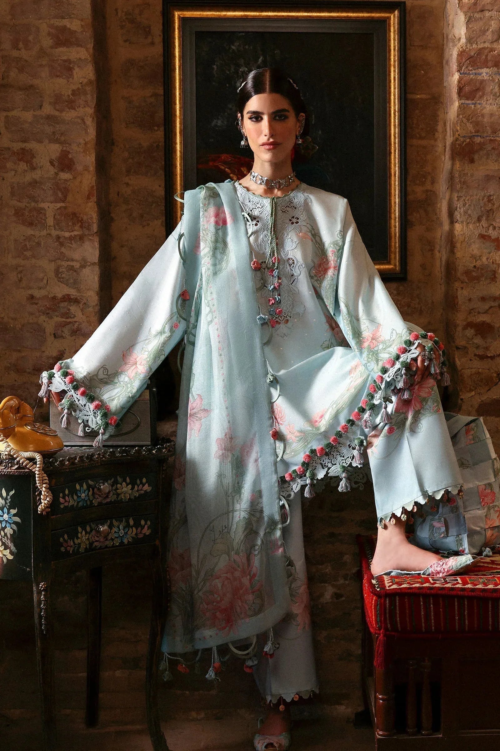 Zaha | Festive Lawn 25 | KHUSBU (ZF-25-09) - Aqsa Fabrics