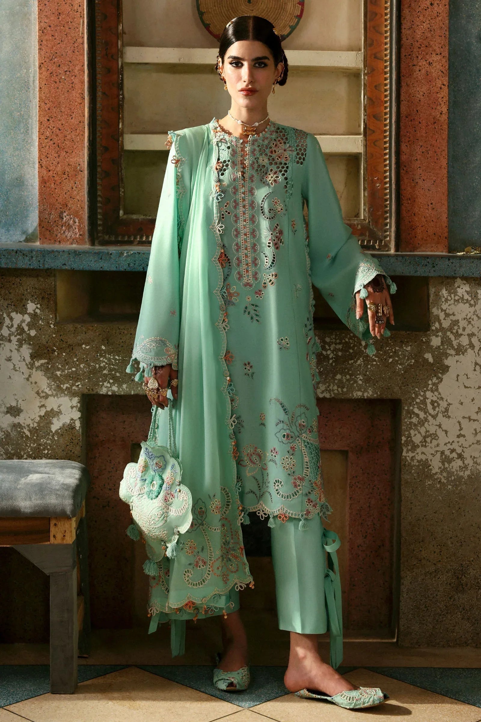 Zaha | Festive Lawn 25 | SEHER (ZF-25-05) - Aqsa Fabrics