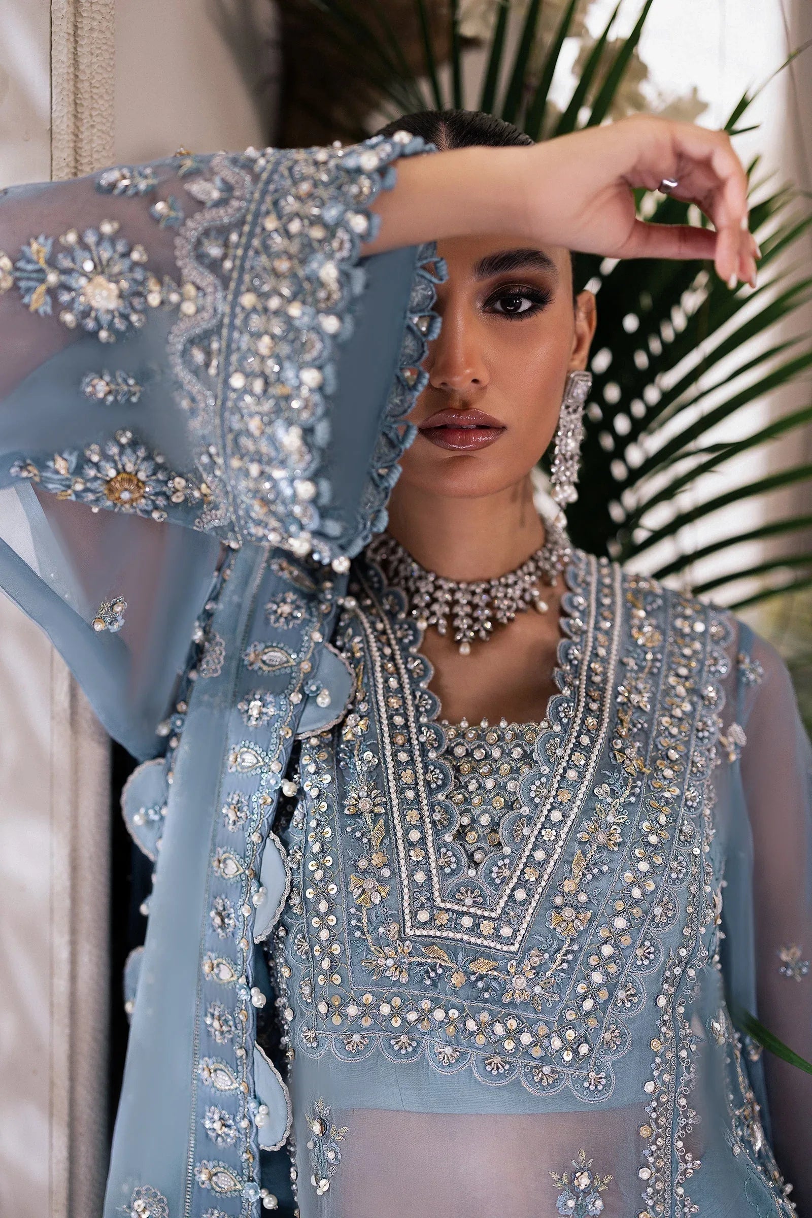 Zaha | Gossamer Formals 24 | AZURA (ZC24-07) - Aqsa Fabrics