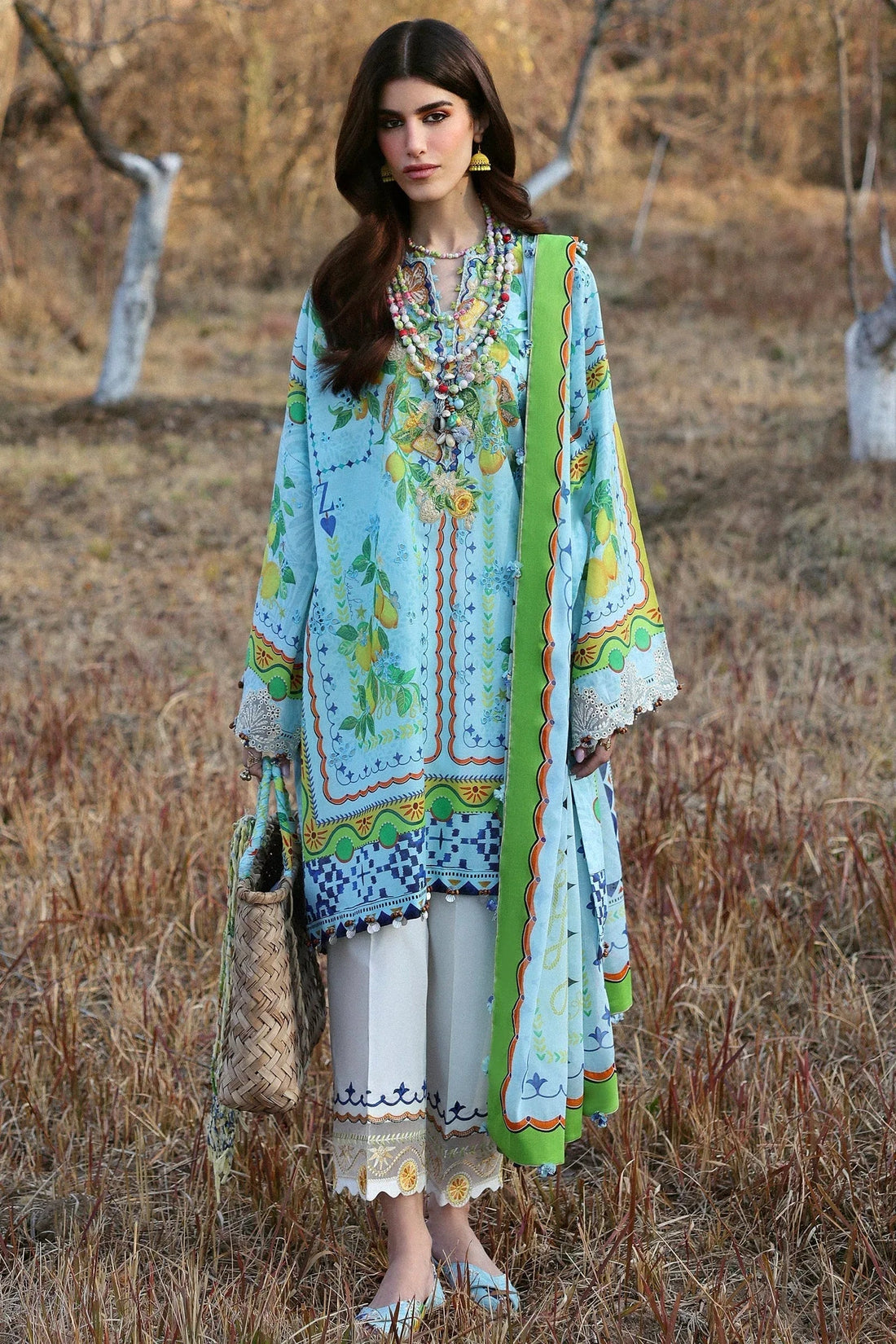Zaha | Lawn 25 | DAHLIA (ZL25-04 B) - Aqsa Fabrics