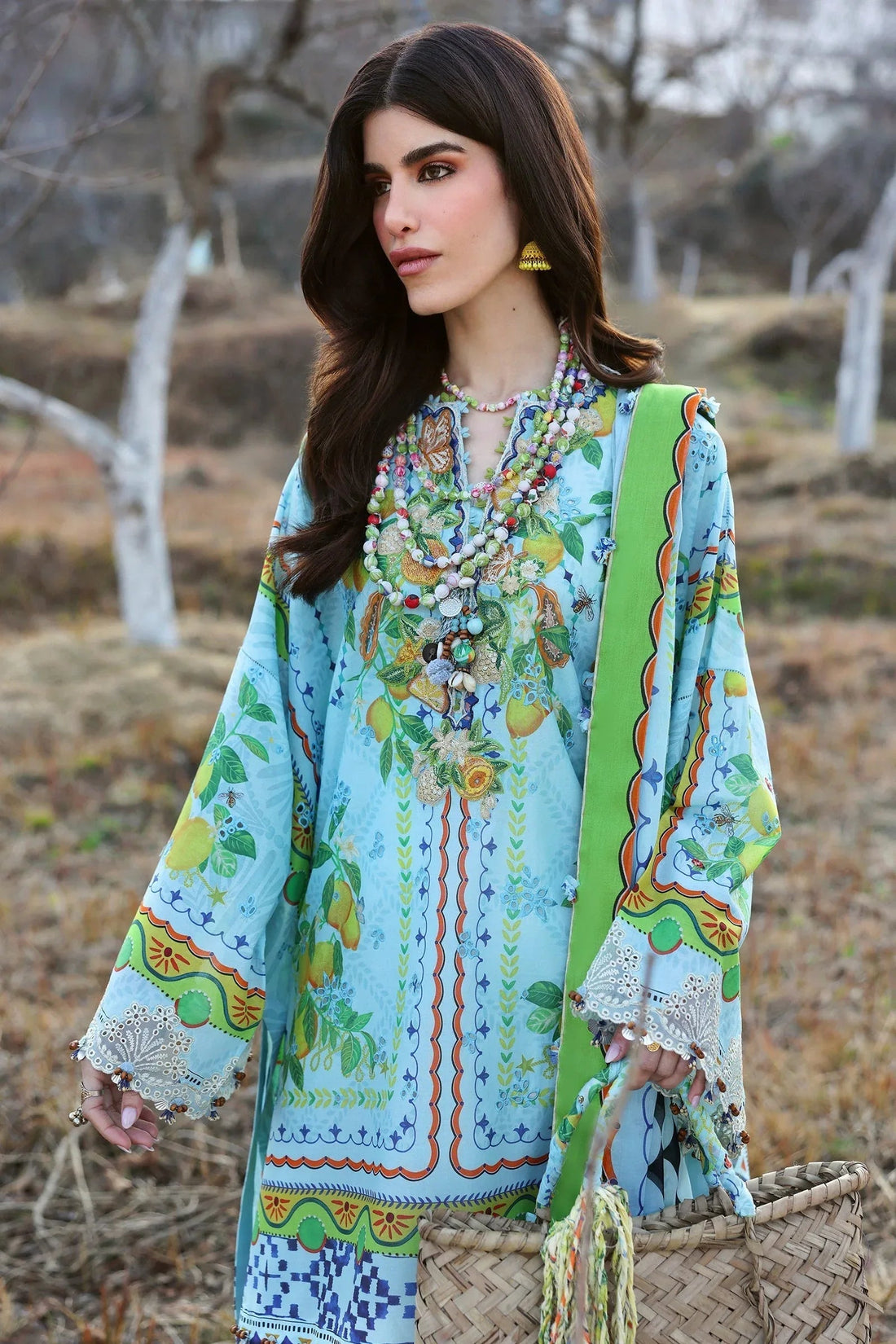 Zaha | Lawn 25 | DAHLIA (ZL25-04 B) - Aqsa Fabrics