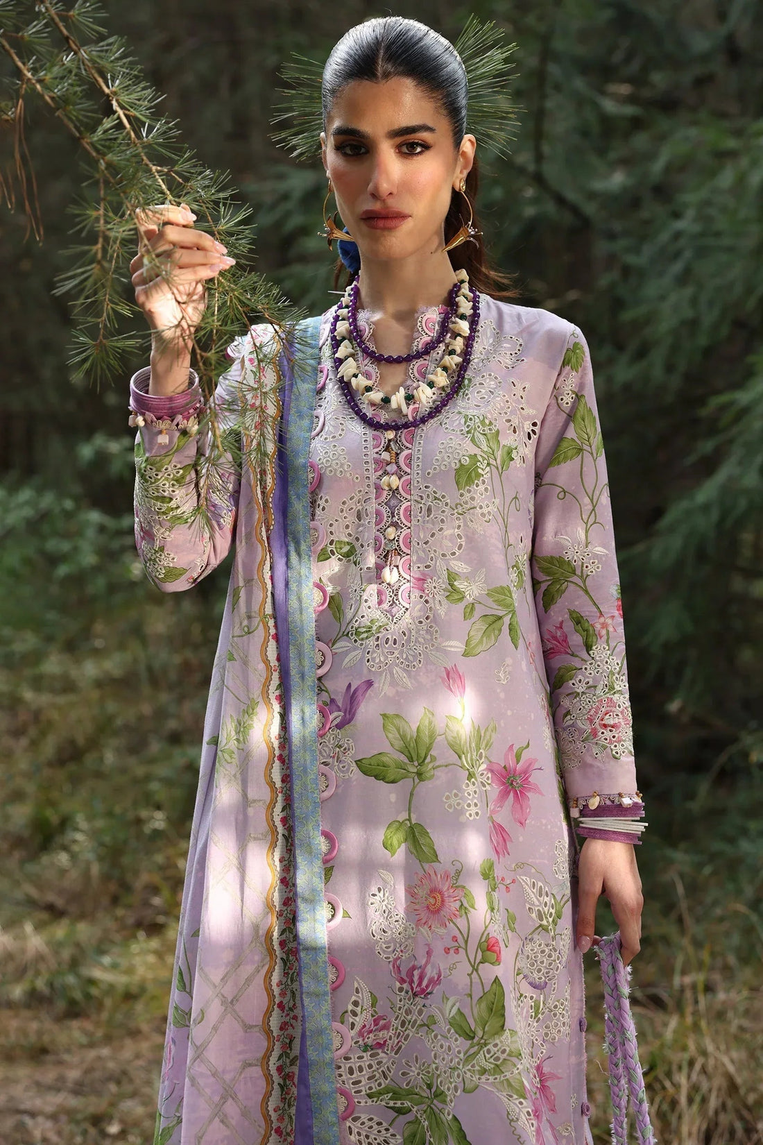 Zaha | Lawn 25 | ELARA (ZL25-02 A) - Aqsa Fabrics