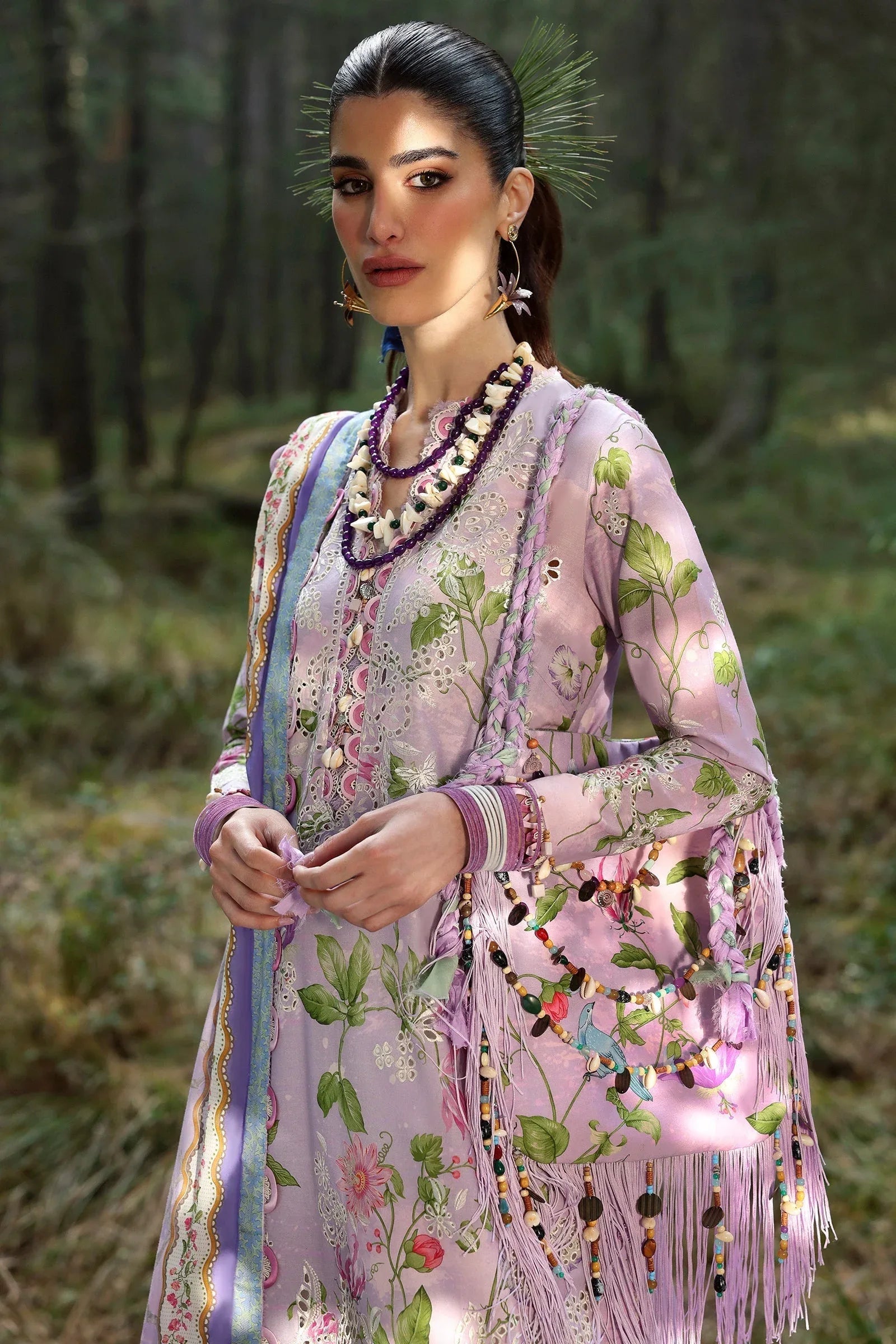 Zaha | Lawn 25 | ELARA (ZL25-02 A) - Aqsa Fabrics