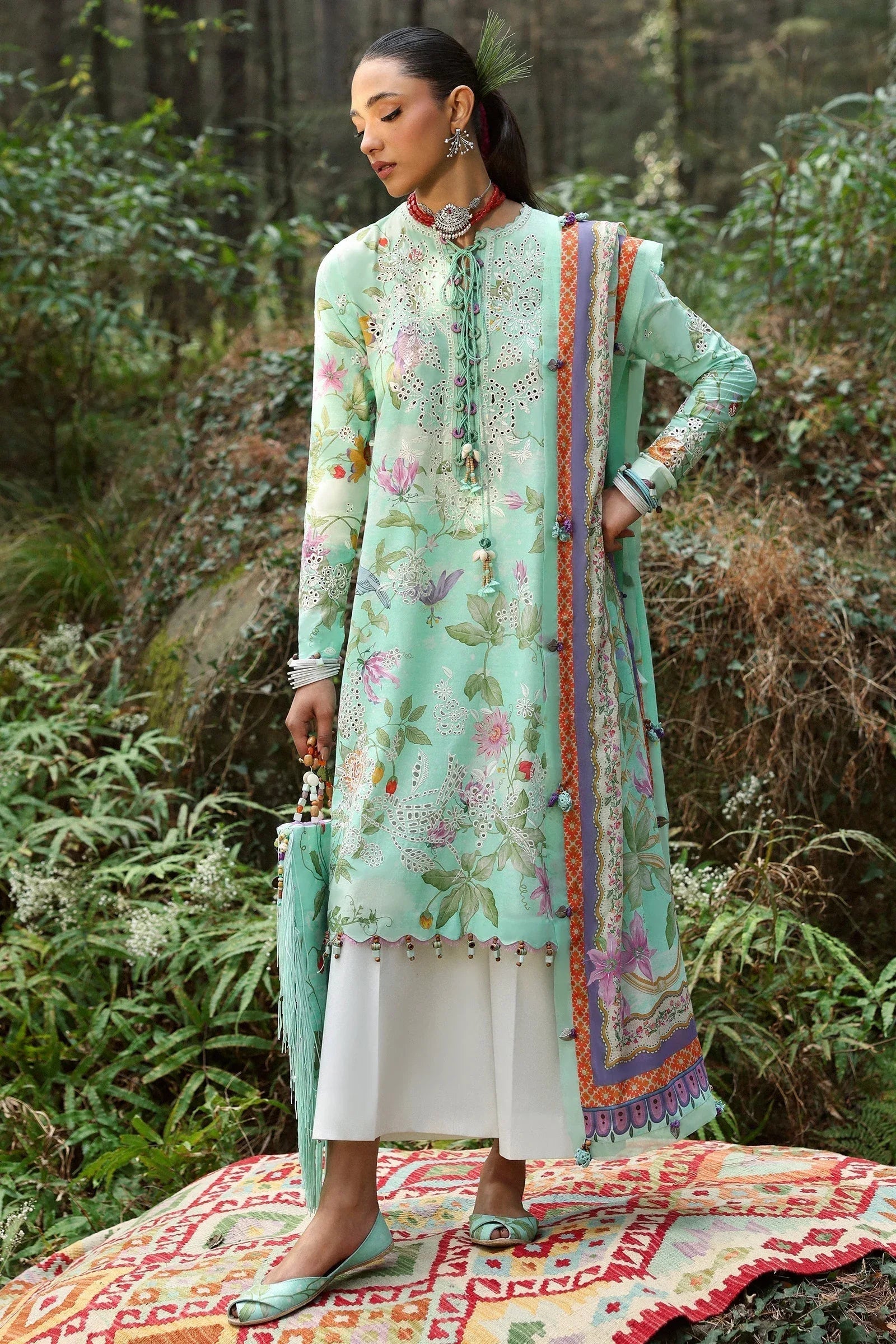Zaha | Lawn 25 | ELARA (ZL25-02 B) - Aqsa Fabrics