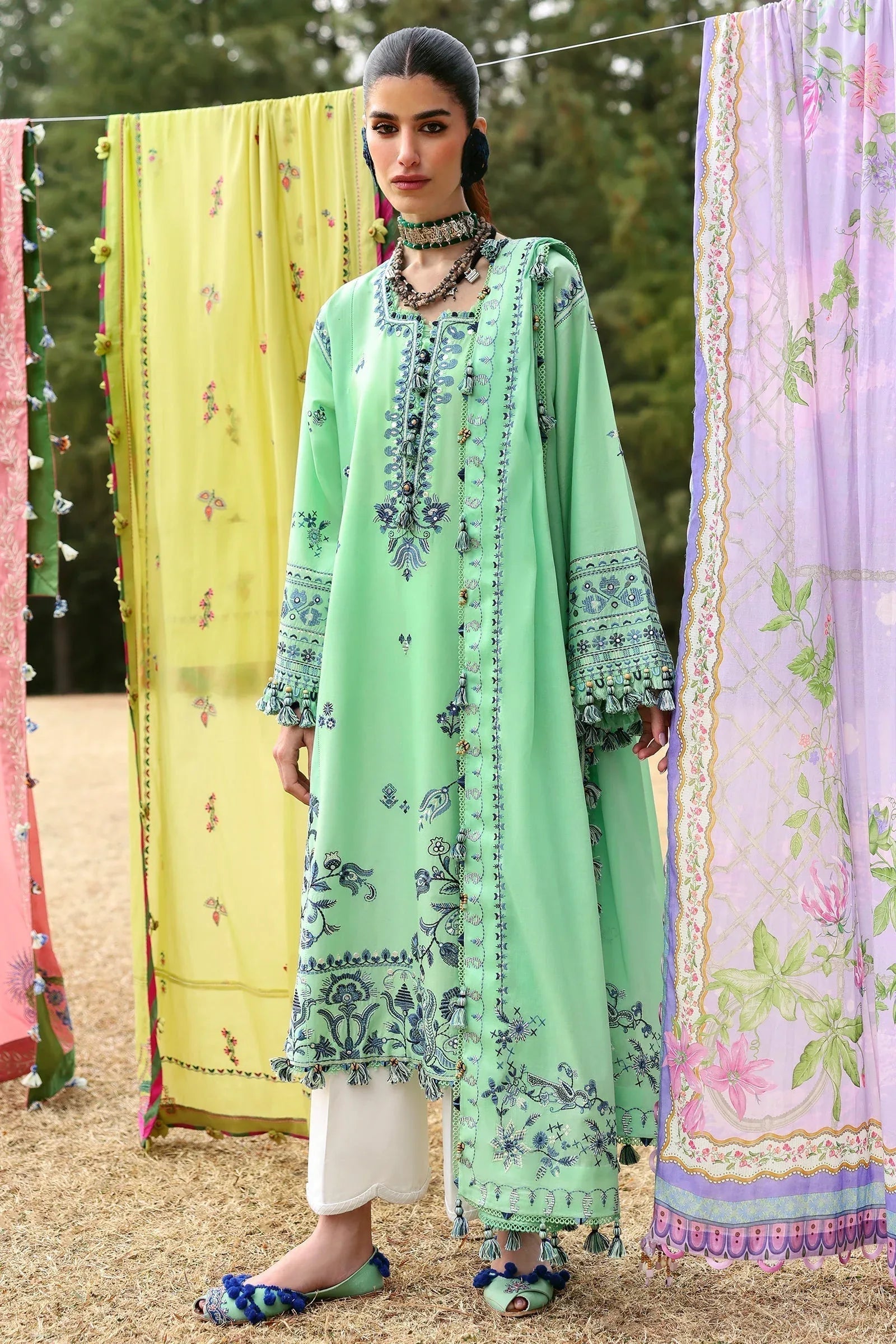 Zaha | Lawn 25 | ELAYA (ZL25-10 A) - Aqsa Fabrics