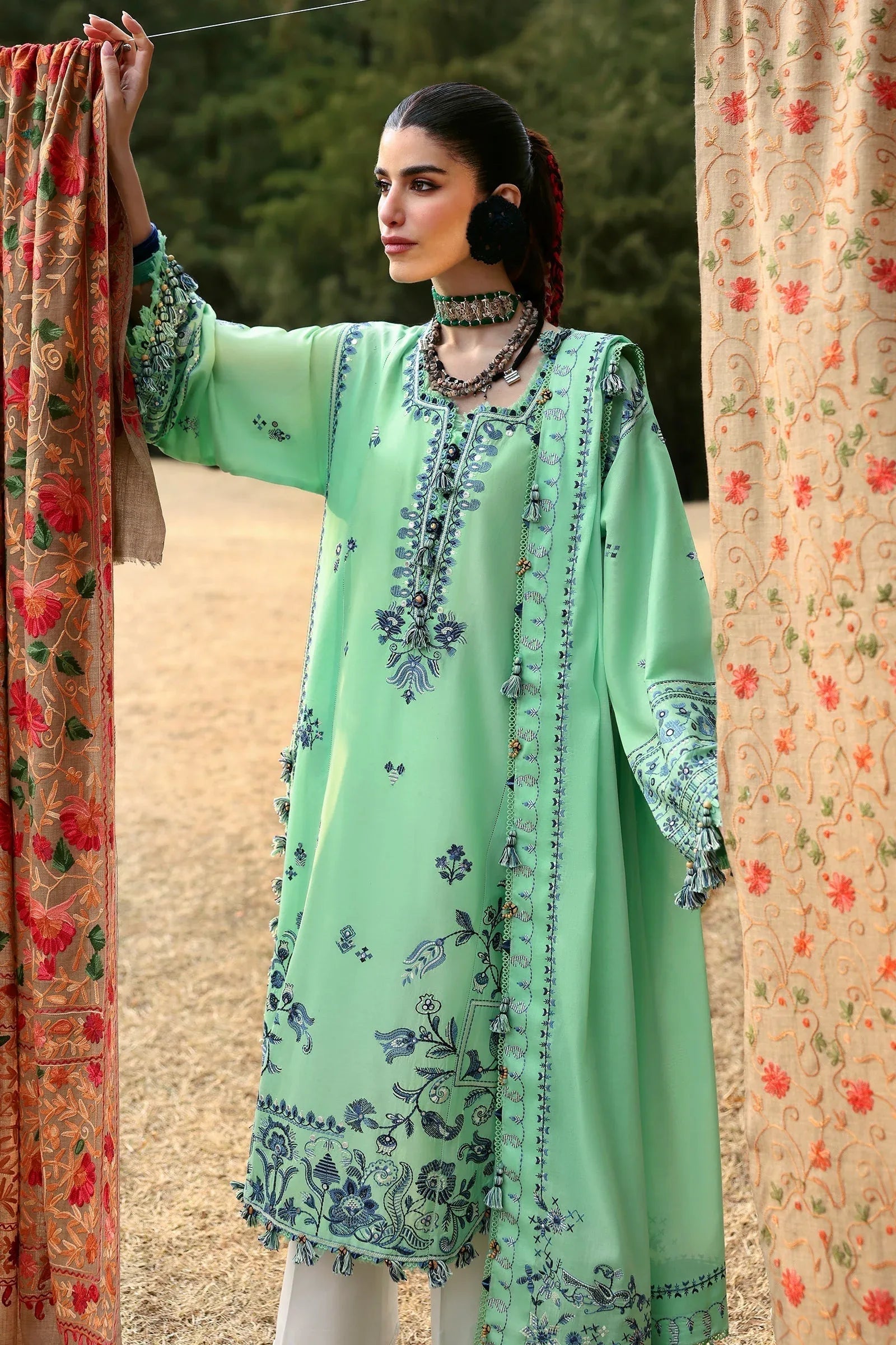 Zaha | Lawn 25 | ELAYA (ZL25-10 A) - Aqsa Fabrics