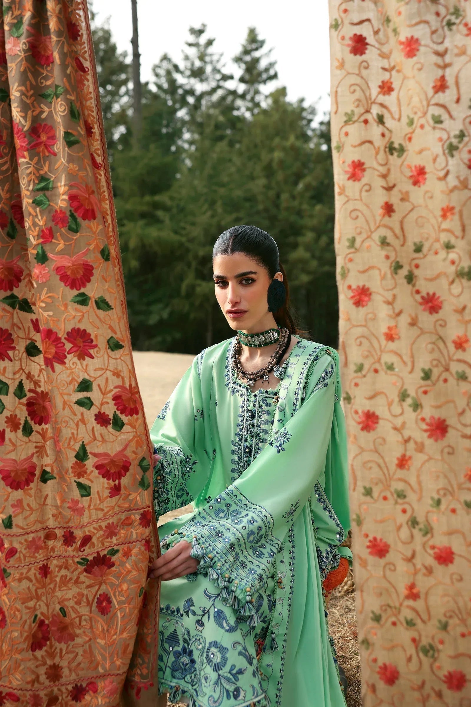 Zaha | Lawn 25 | ELAYA (ZL25-10 A) - Aqsa Fabrics