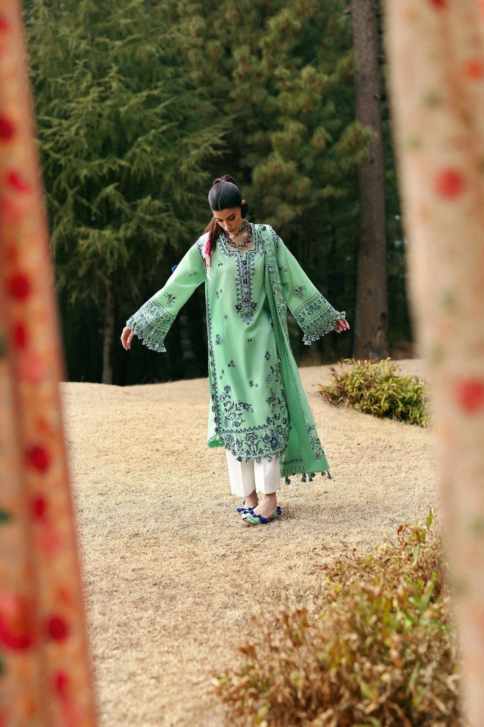 Zaha | Lawn 25 | ELAYA (ZL25-10 A) - Aqsa Fabrics