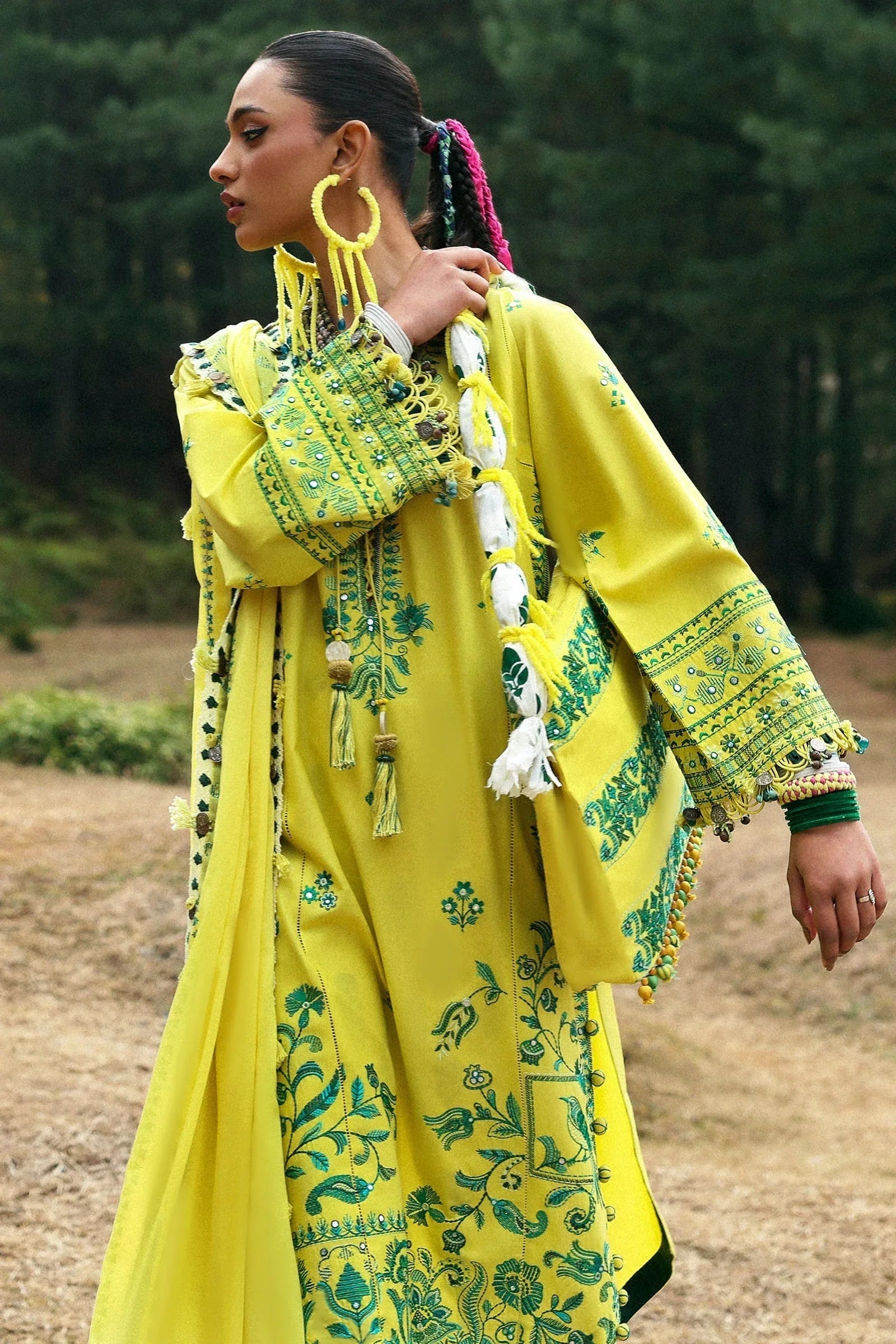 Zaha | Lawn 25 | ELAYA (ZL25-10 B) - Aqsa Fabrics