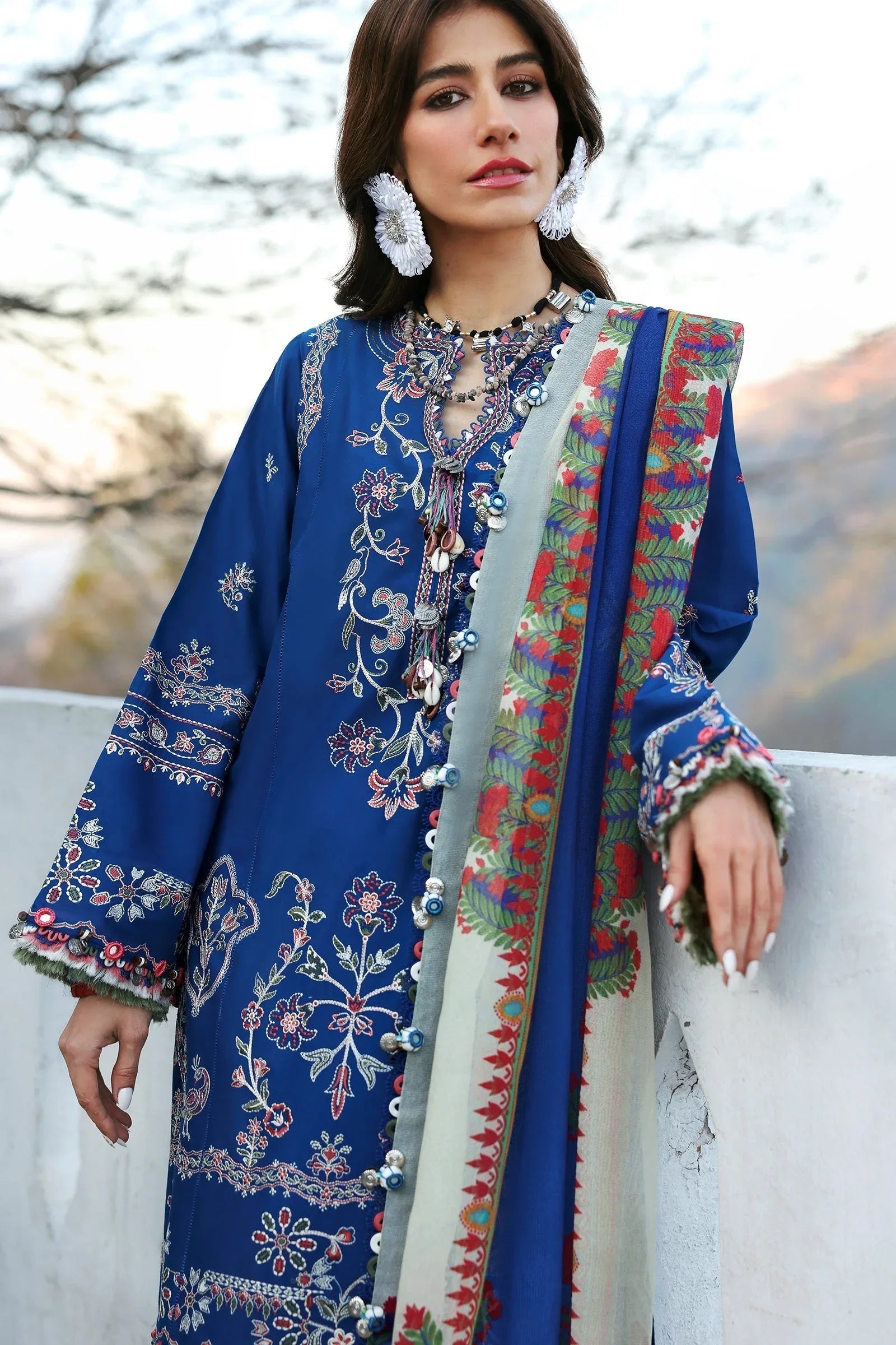 Zaha | Lawn 25 | MAYA (ZL25-15 B) - Aqsa Fabrics