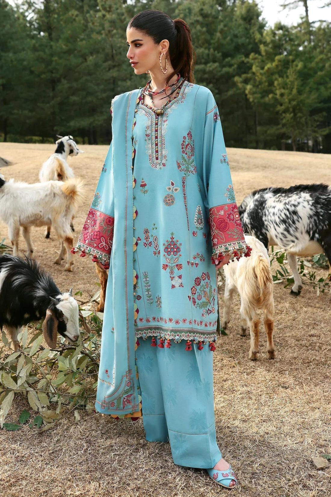 Zaha | Lawn 25 | RHEA (ZL25-14 A) - Aqsa Fabrics