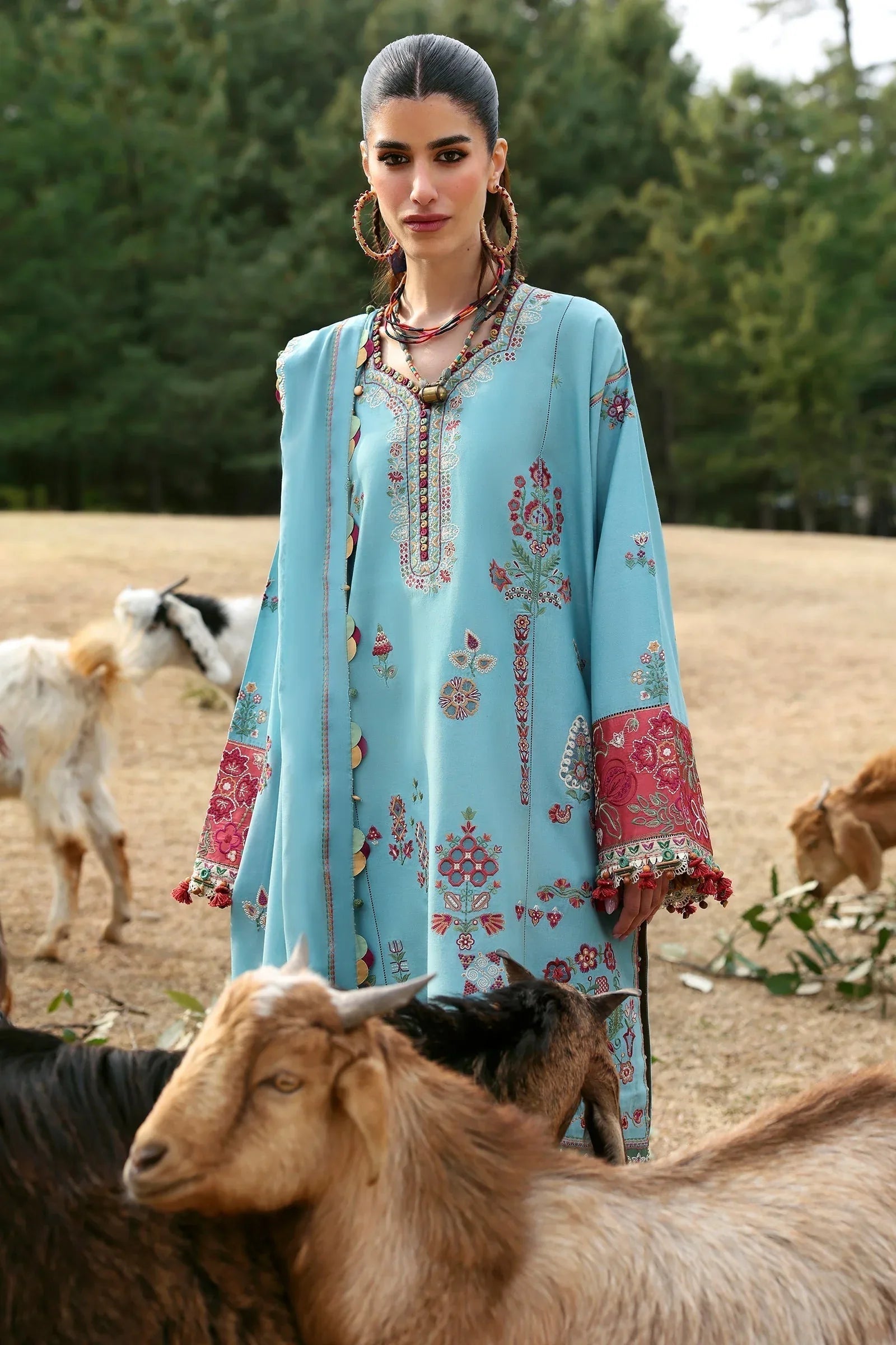 Zaha | Lawn 25 | RHEA (ZL25-14 A) - Aqsa Fabrics