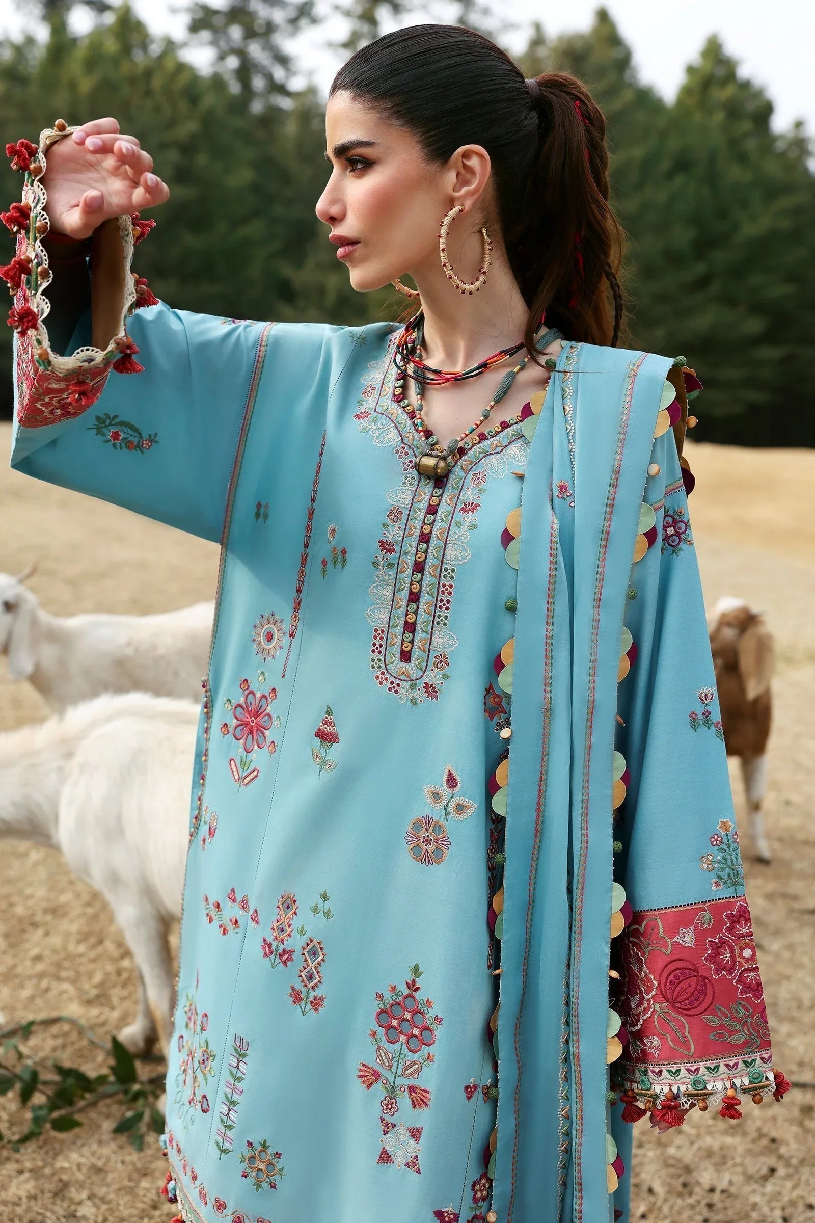 Zaha | Lawn 25 | RHEA (ZL25-14 A) - Aqsa Fabrics