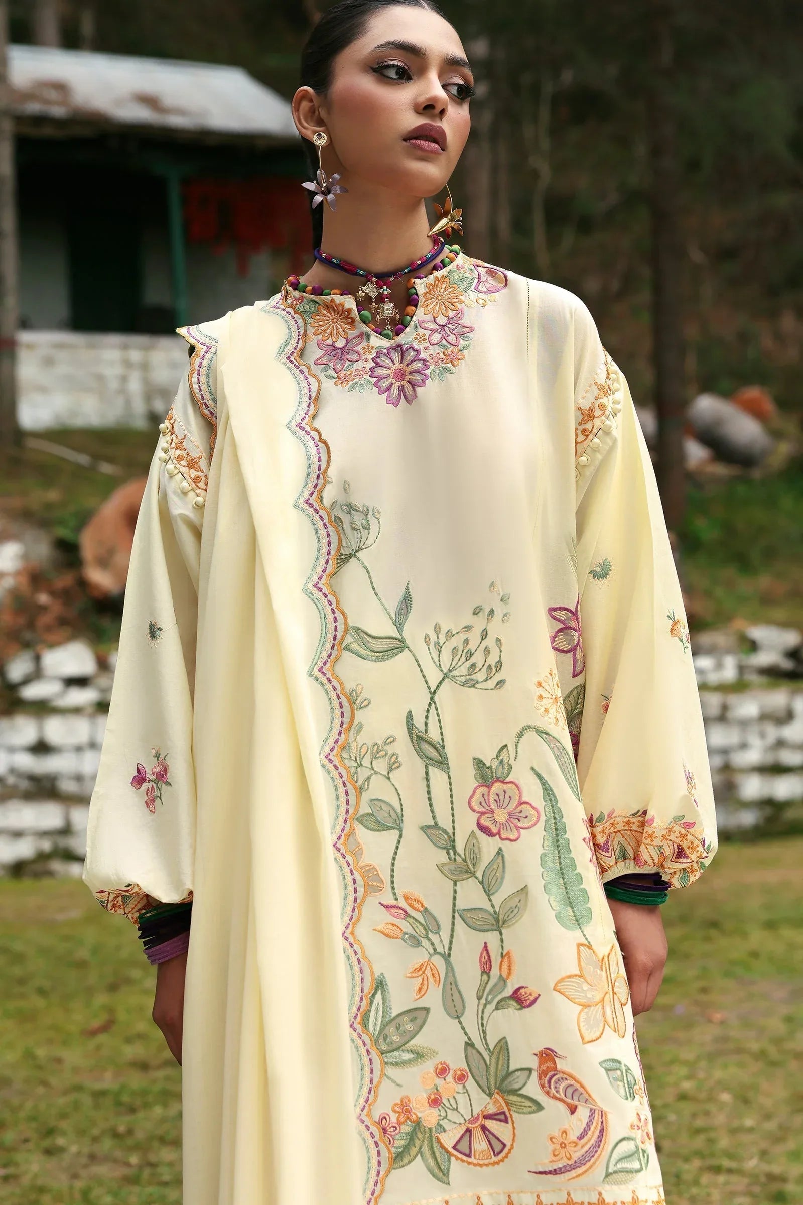 Zaha | Lawn 25 | ZANIA (ZL25-13 A) - Aqsa Fabrics