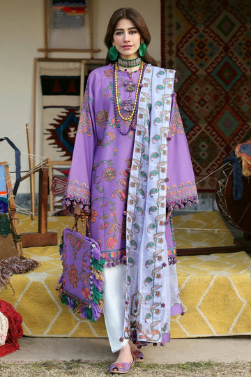 Zaha | Lawn 25 | ZARIAH (ZL25-09 A) - Aqsa Fabrics