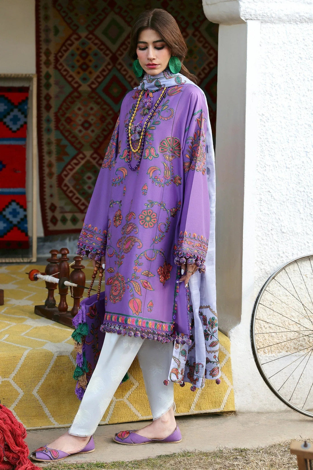 Zaha | Lawn 25 | ZARIAH (ZL25-09 A) - Aqsa Fabrics