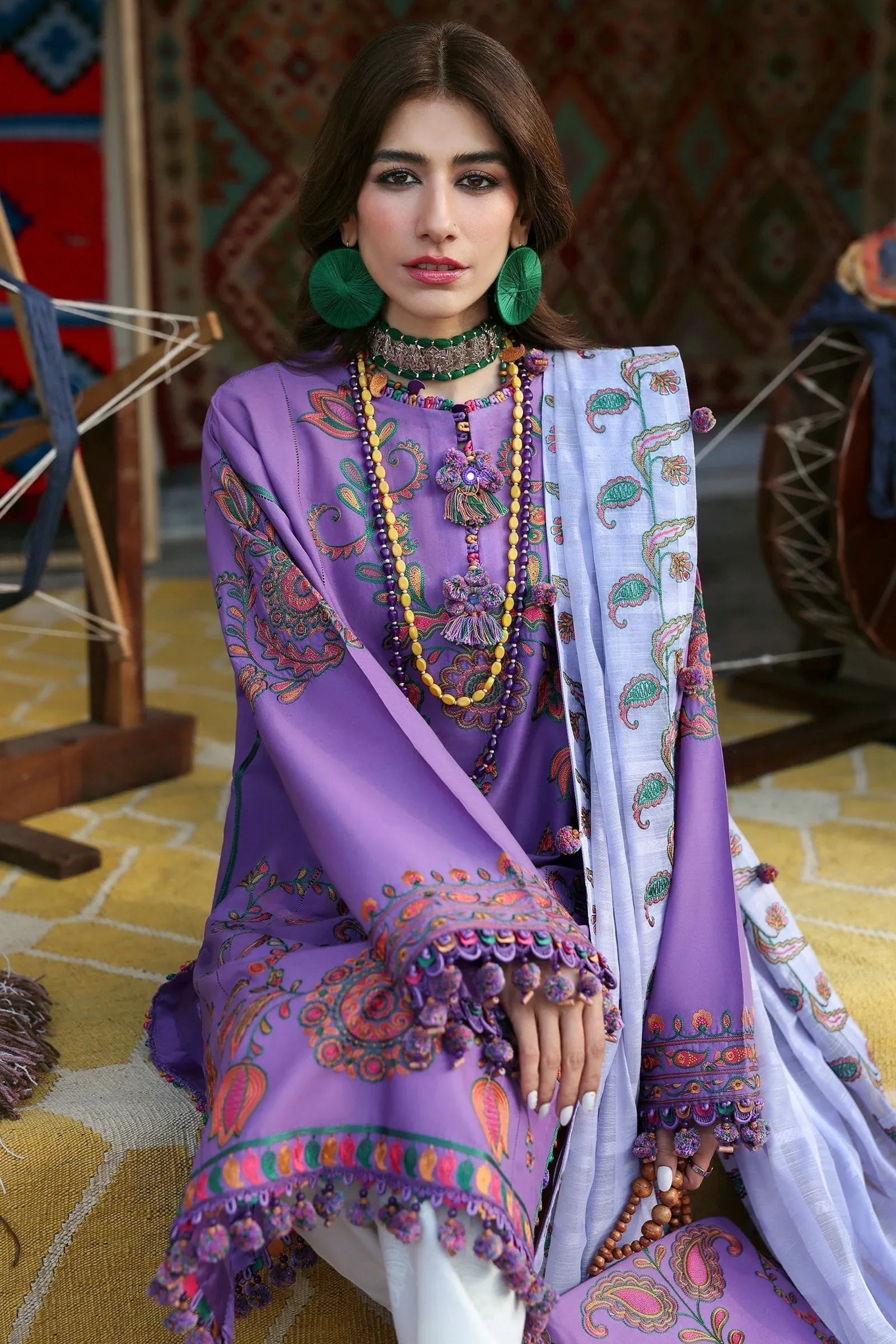 Zaha | Lawn 25 | ZARIAH (ZL25-09 A) - Aqsa Fabrics