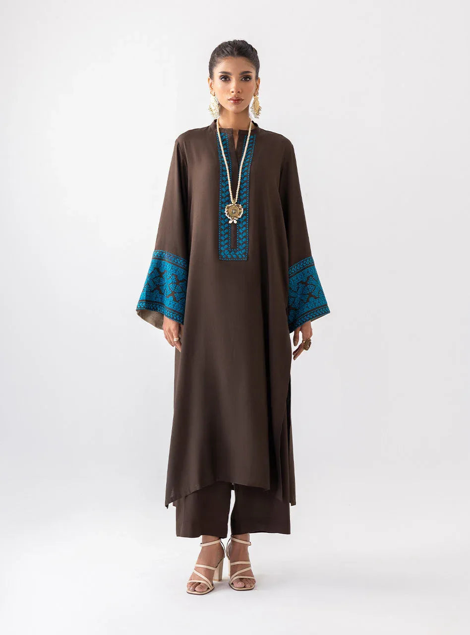 Zainab Chottani | Aara Casual Pret | Dark Chrome - Aqsa Fabrics