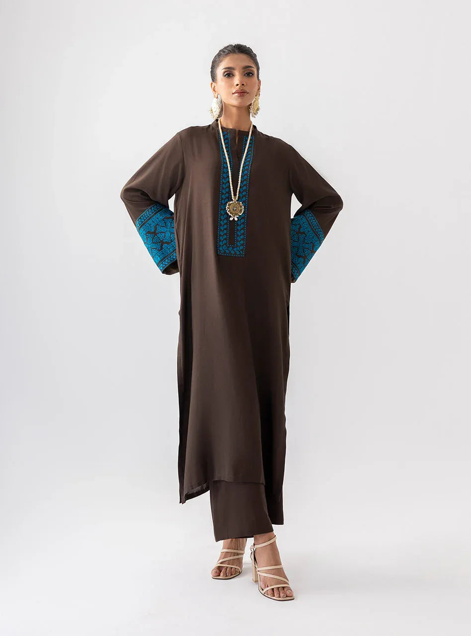 Zainab Chottani | Aara Casual Pret | Dark Chrome - Aqsa Fabrics
