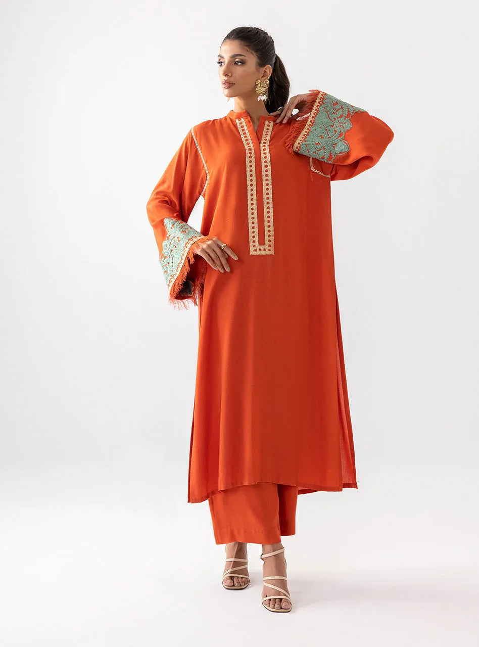 Zainab Chottani | Aara Casual Pret | Pumpkin Opal - Aqsa Fabrics