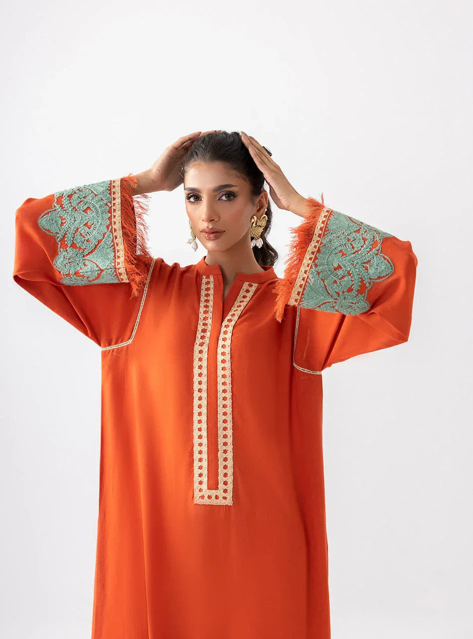 Zainab Chottani | Aara Casual Pret | Pumpkin Opal - Aqsa Fabrics