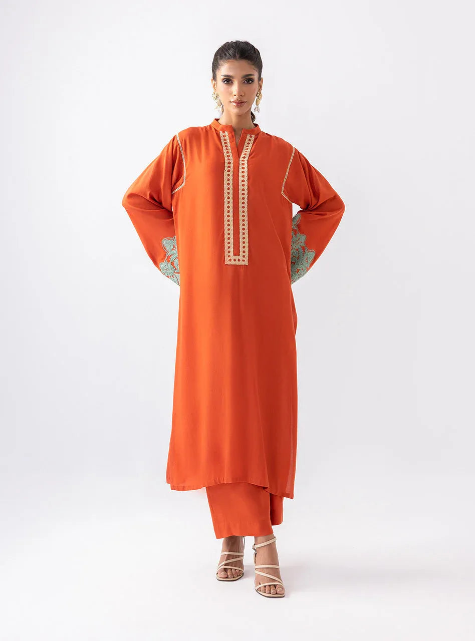Zainab Chottani | Aara Casual Pret | Pumpkin Opal - Aqsa Fabrics