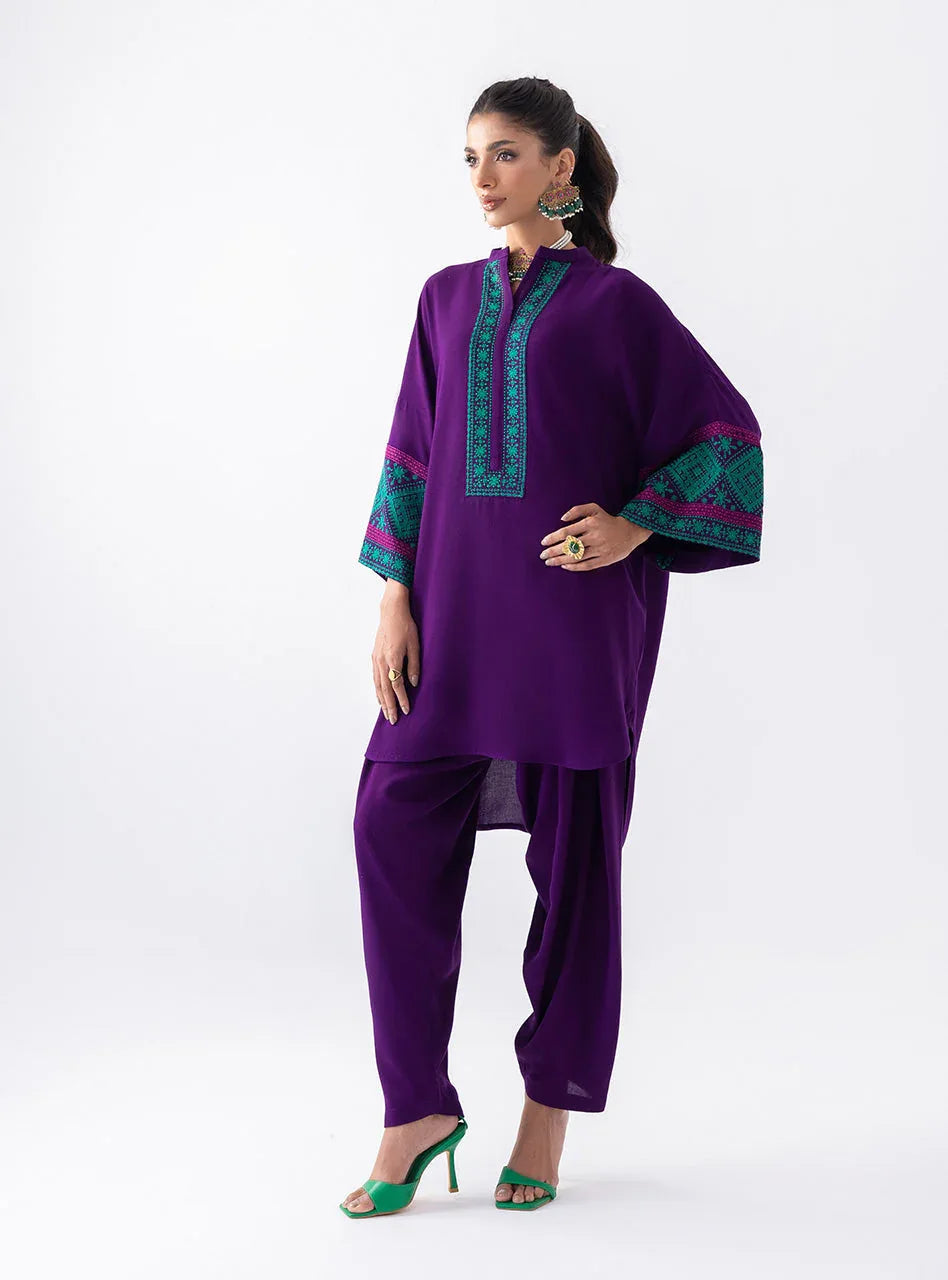 Zainab Chottani | Aara Casual Pret |  Blushing Plum - Aqsa Fabrics