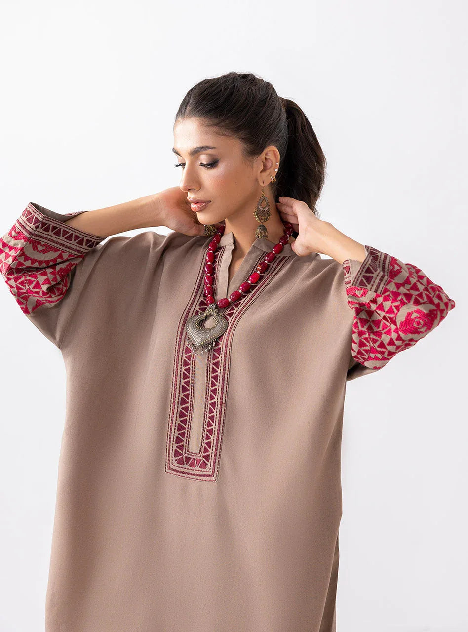 Zainab Chottani | Aara Casual Pret |  Sandy Beige - Aqsa Fabrics