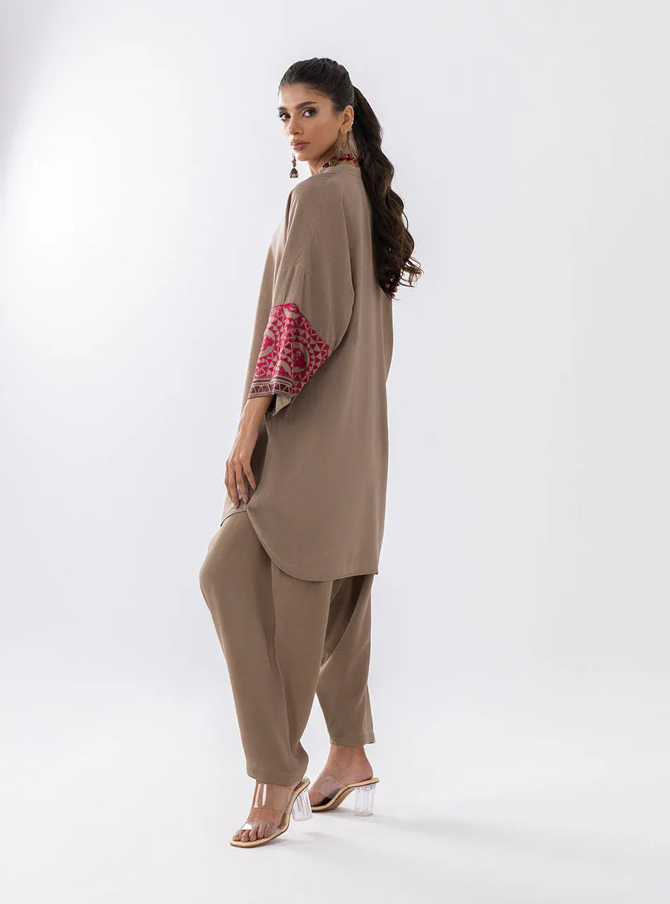 Zainab Chottani | Aara Casual Pret |  Sandy Beige - Aqsa Fabrics
