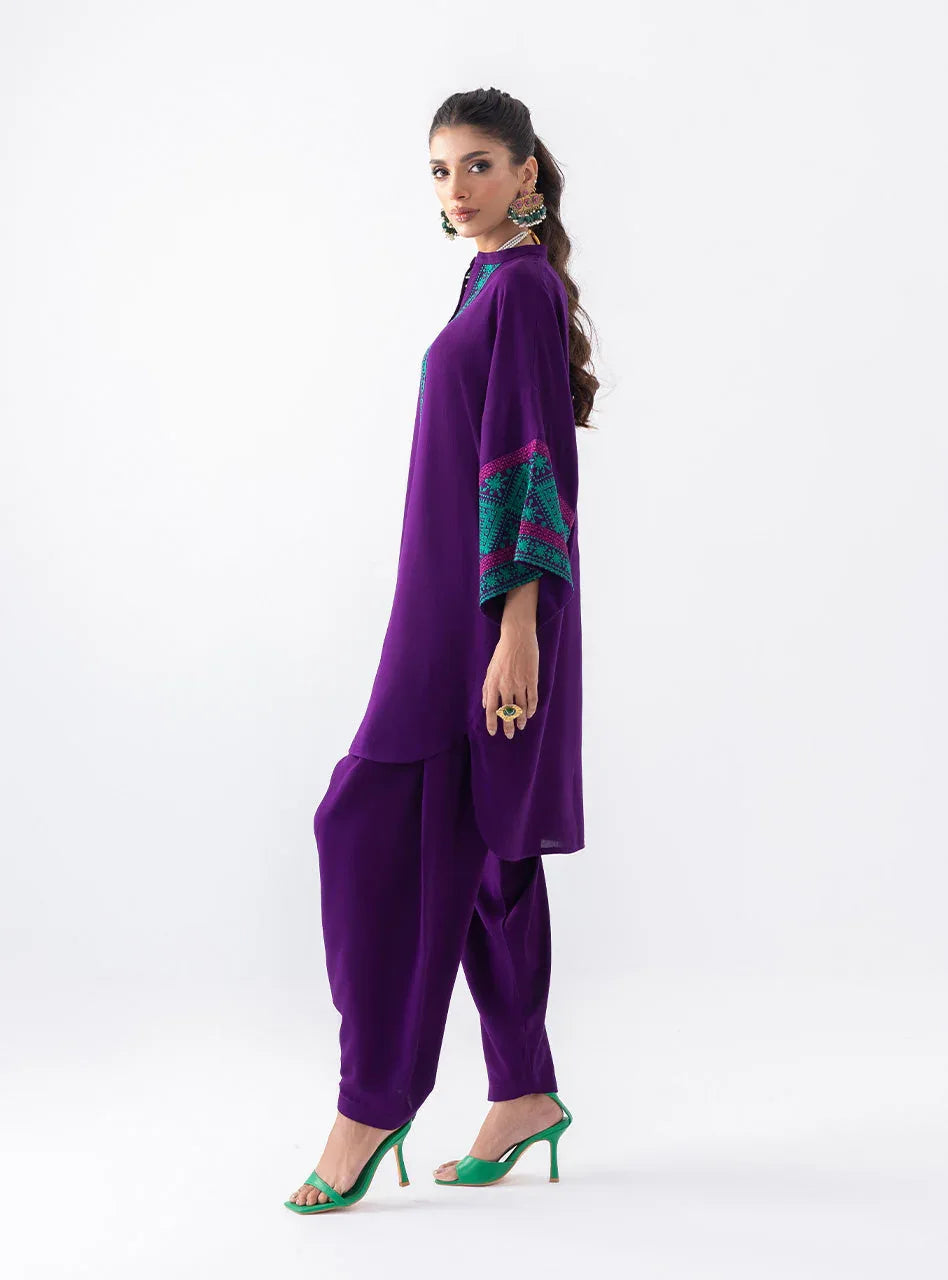 Zainab Chottani | Aara Casual Pret |  Blushing Plum - Aqsa Fabrics