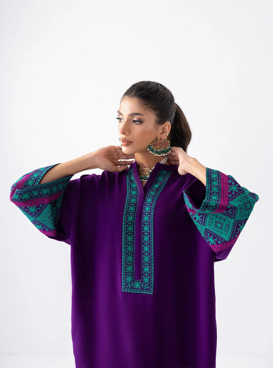 Zainab Chottani | Aara Casual Pret |  Blushing Plum - Aqsa Fabrics