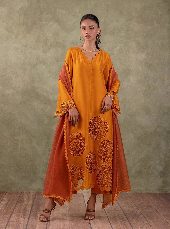 Zainab Chottani | Eid Edit 24 | Burning Amber - Aqsa Fabrics