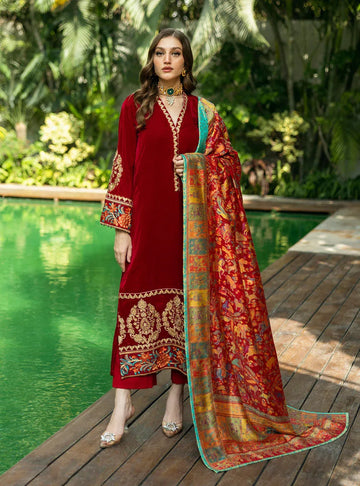 Zainab Chottani | Makhmal Luxe Pret | Ghermez - Aqsa Fabrics