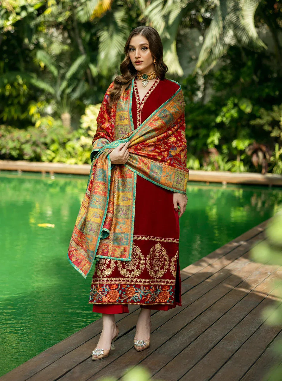 Zainab Chottani | Makhmal Luxe Pret | Ghermez - Aqsa Fabrics