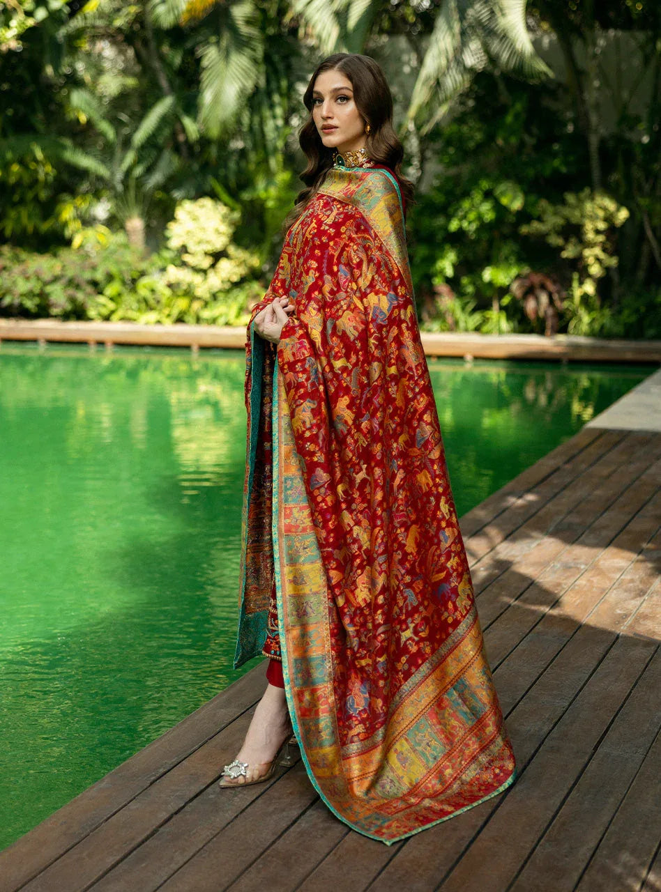 Zainab Chottani | Makhmal Luxe Pret | Ghermez - Aqsa Fabrics