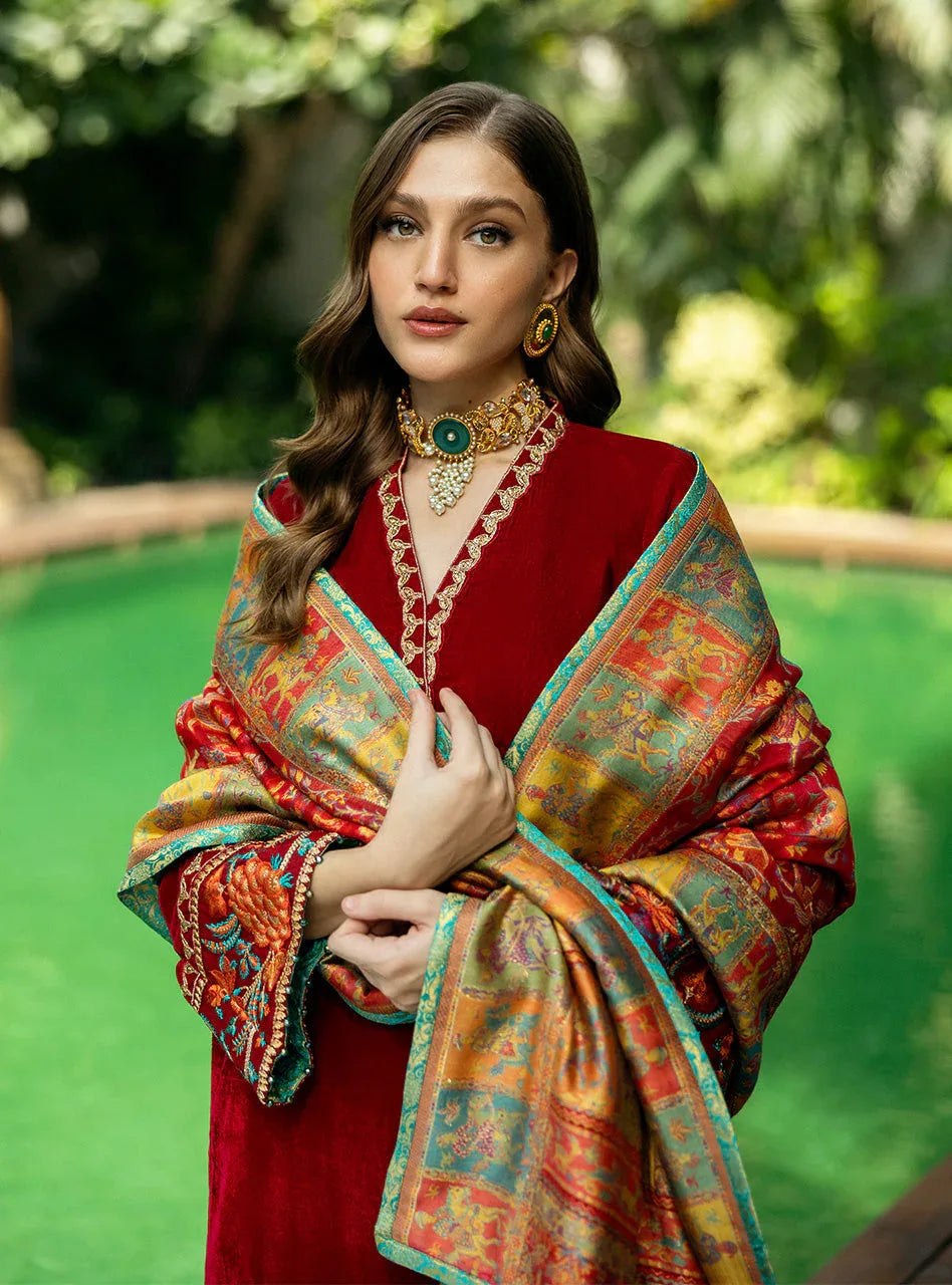 Zainab Chottani | Makhmal Luxe Pret | Ghermez - Aqsa Fabrics