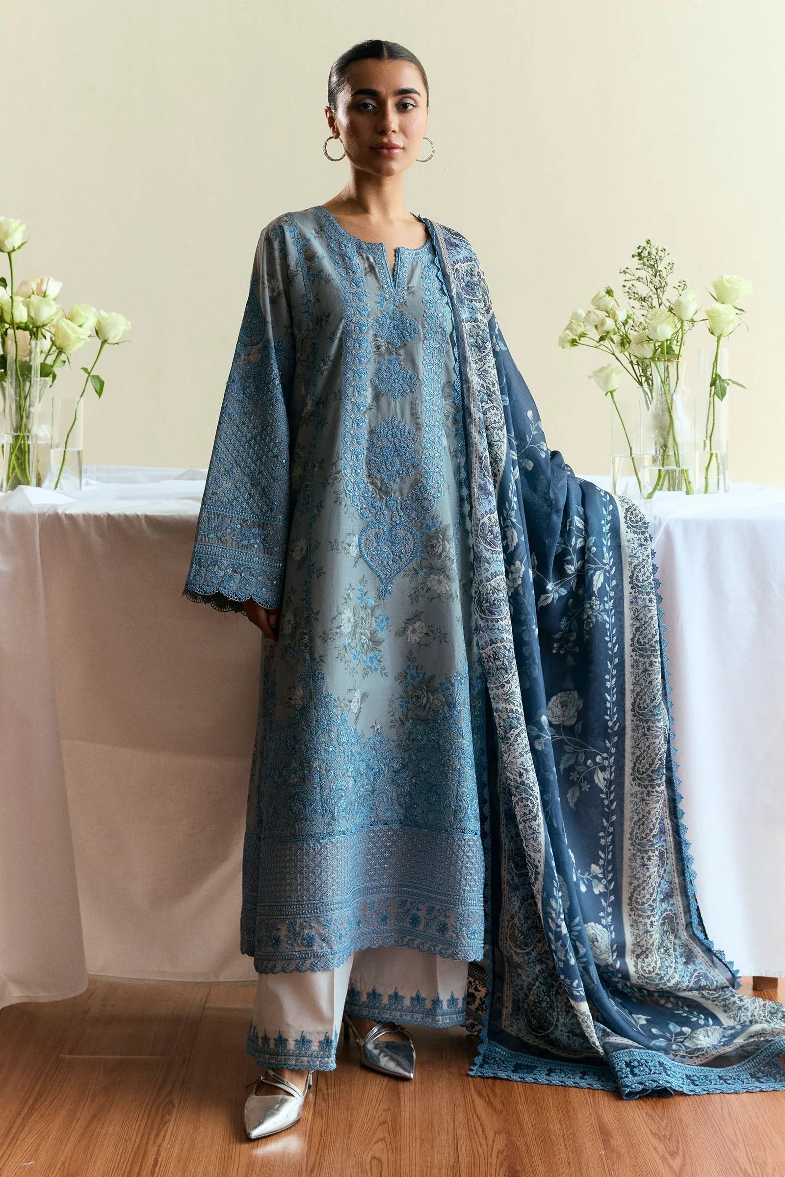 Zara Shahjahan | Coco Eid Edit | Fleuron-D6 - Aqsa Fabrics