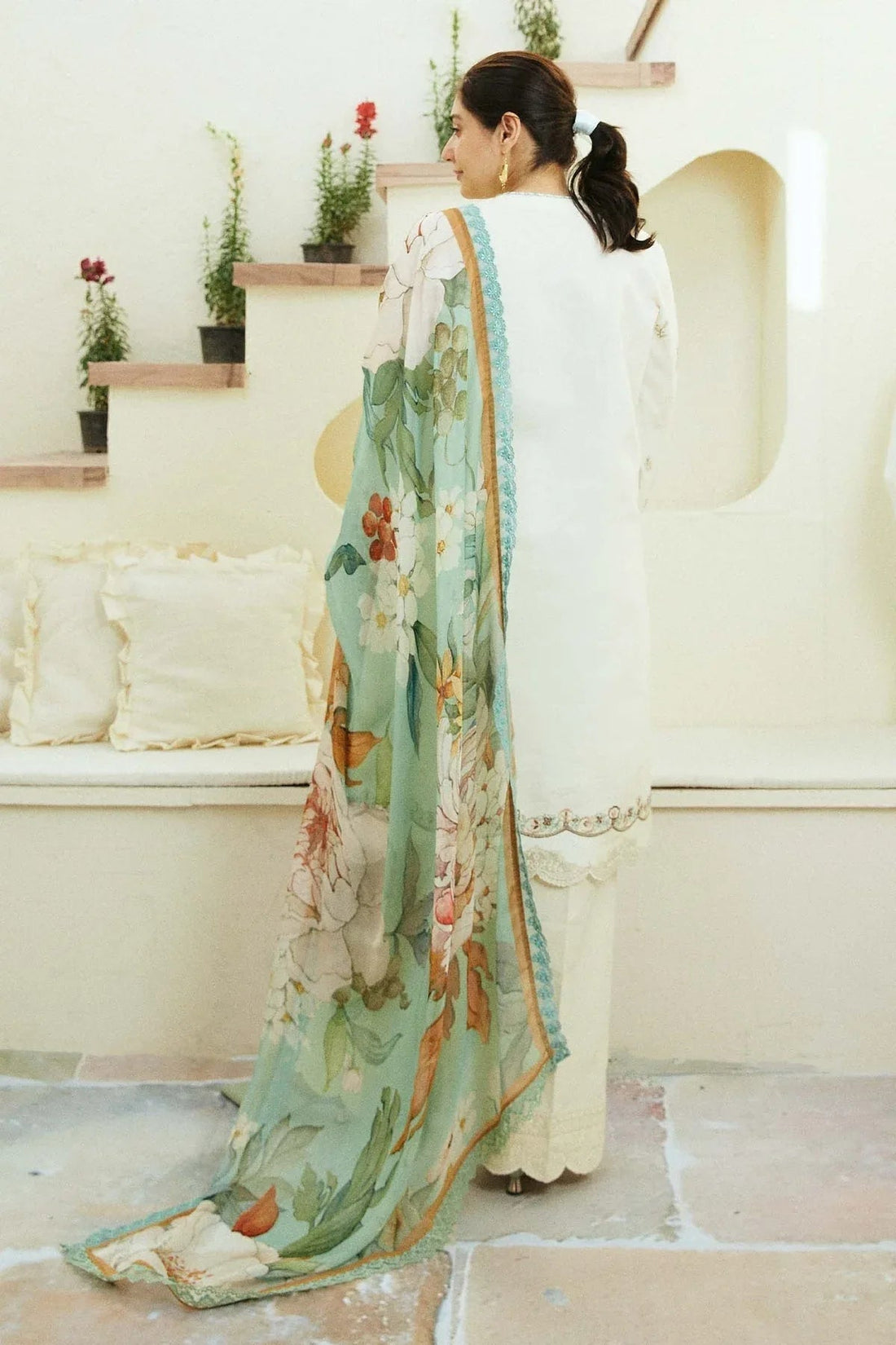 Zara Shahjahan | Coco Lawn Eid Edit 24 | IVORY-D10 - Aqsa Fabrics