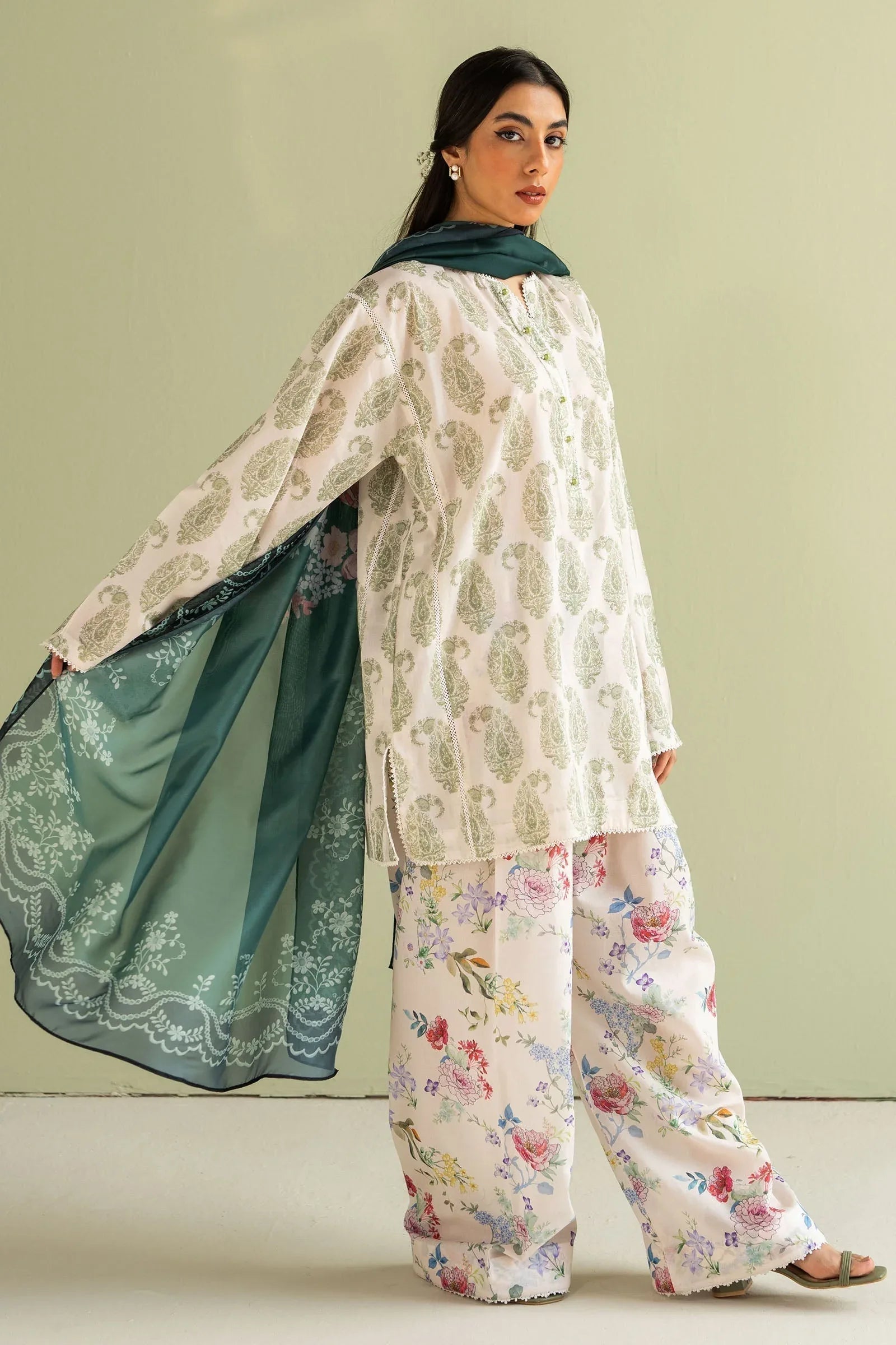 Zara Shahjahan | Coco Prints 25 | Paisley-6B - Aqsa Fabrics