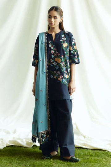 Zara Shahjahan | Coco Winter 24 | Onyx-7B - Aqsa Fabrics