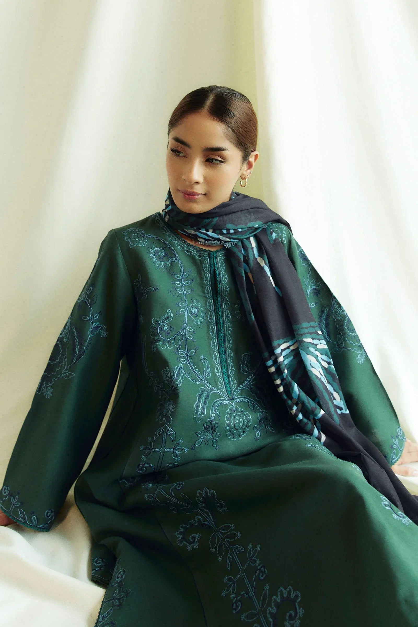 Zara Shahjahan | Coco Winter 24 | Peridot-5B - Aqsa Fabrics