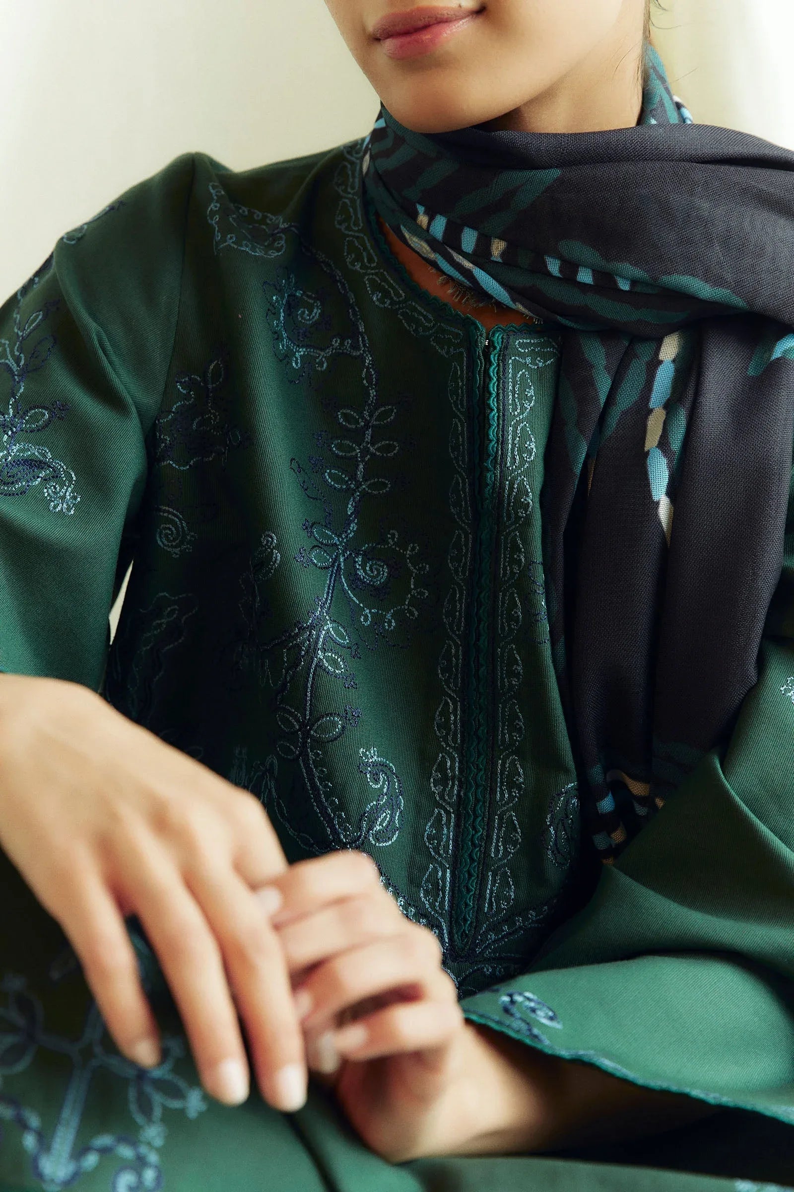 Zara Shahjahan | Coco Winter 24 | Peridot-5B - Aqsa Fabrics