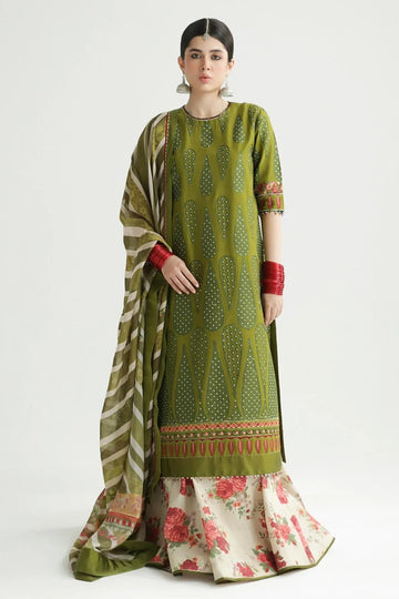 Zara Shahjahan | Luxury Lawn 24 | AAINA-8B - Aqsa Fabrics