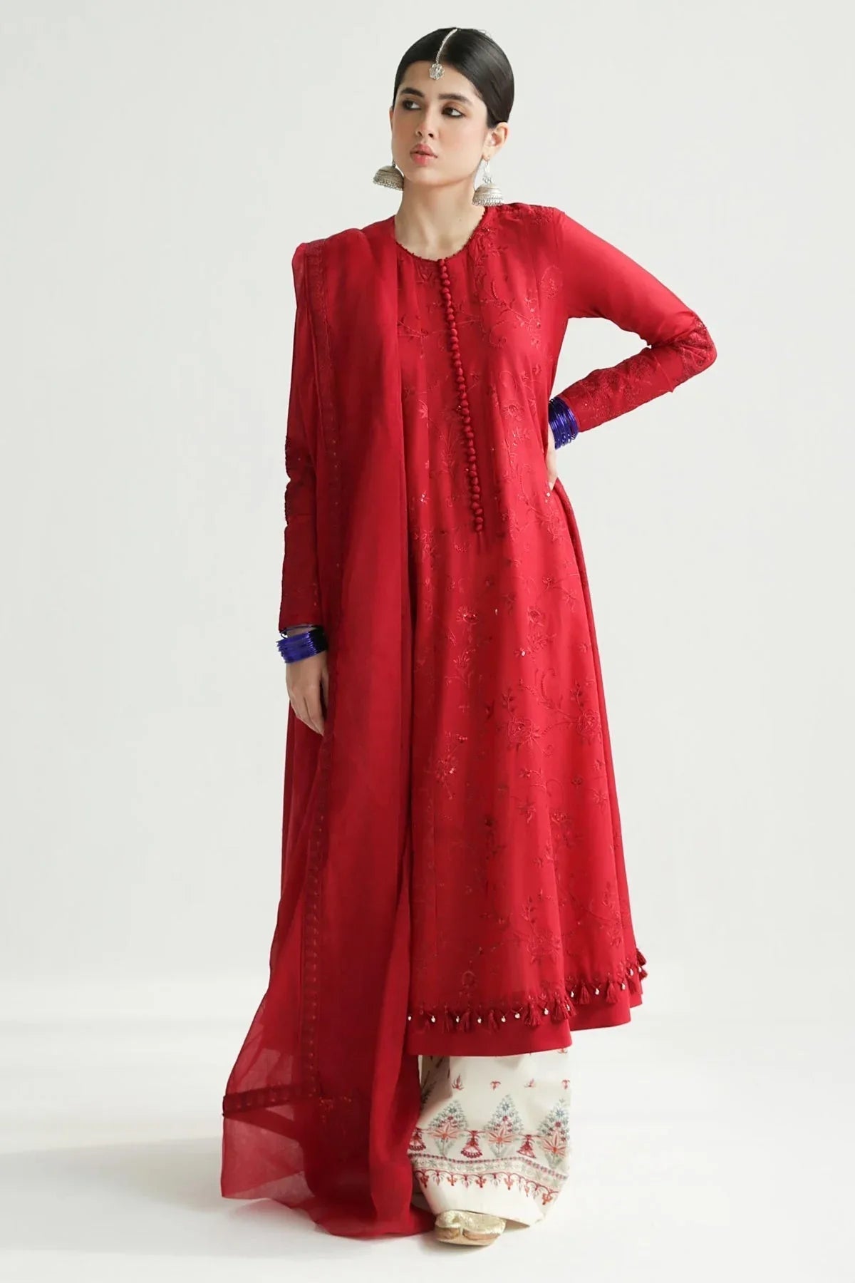 Zara Shahjahan | Luxury Lawn 24 | DEENA-12A - Aqsa Fabrics